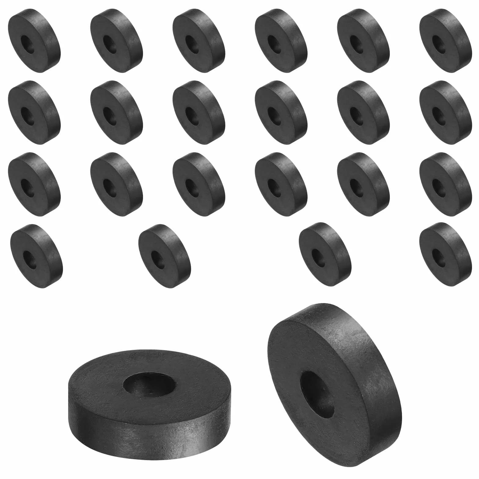 QUARKZMAN 24 szt. gumowe podkładki dystansowe 30 mm x 10 mm x 8 mm czarne okrągłe tuleje dystansowe