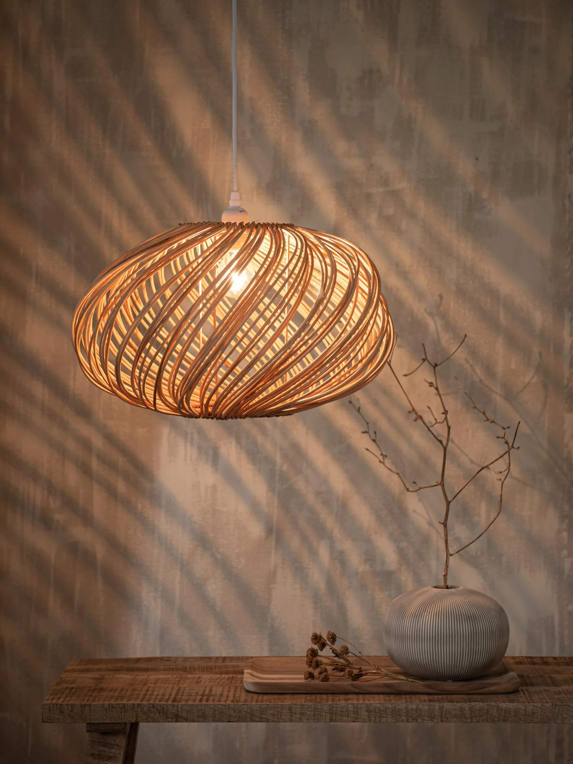 Rattanowy klosz sufitowy 45 cm nieelektryzowany