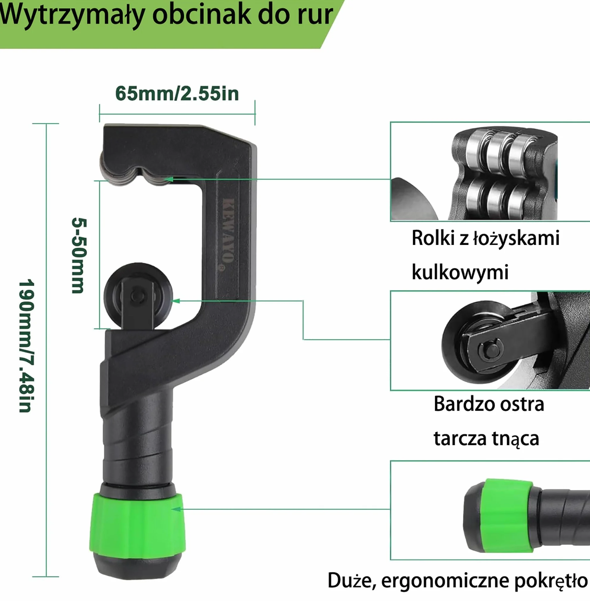 Profesjonalny obcinak do rur 3-50 mm stal miedź aluminium PVC gratownik