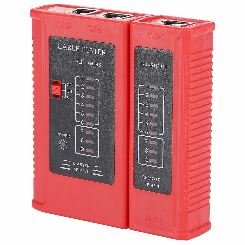 Tester kabli sieciowych Akozon WZ-468 RJ45 RJ11 Ethernet Narzędzie do testowania sieci LAN