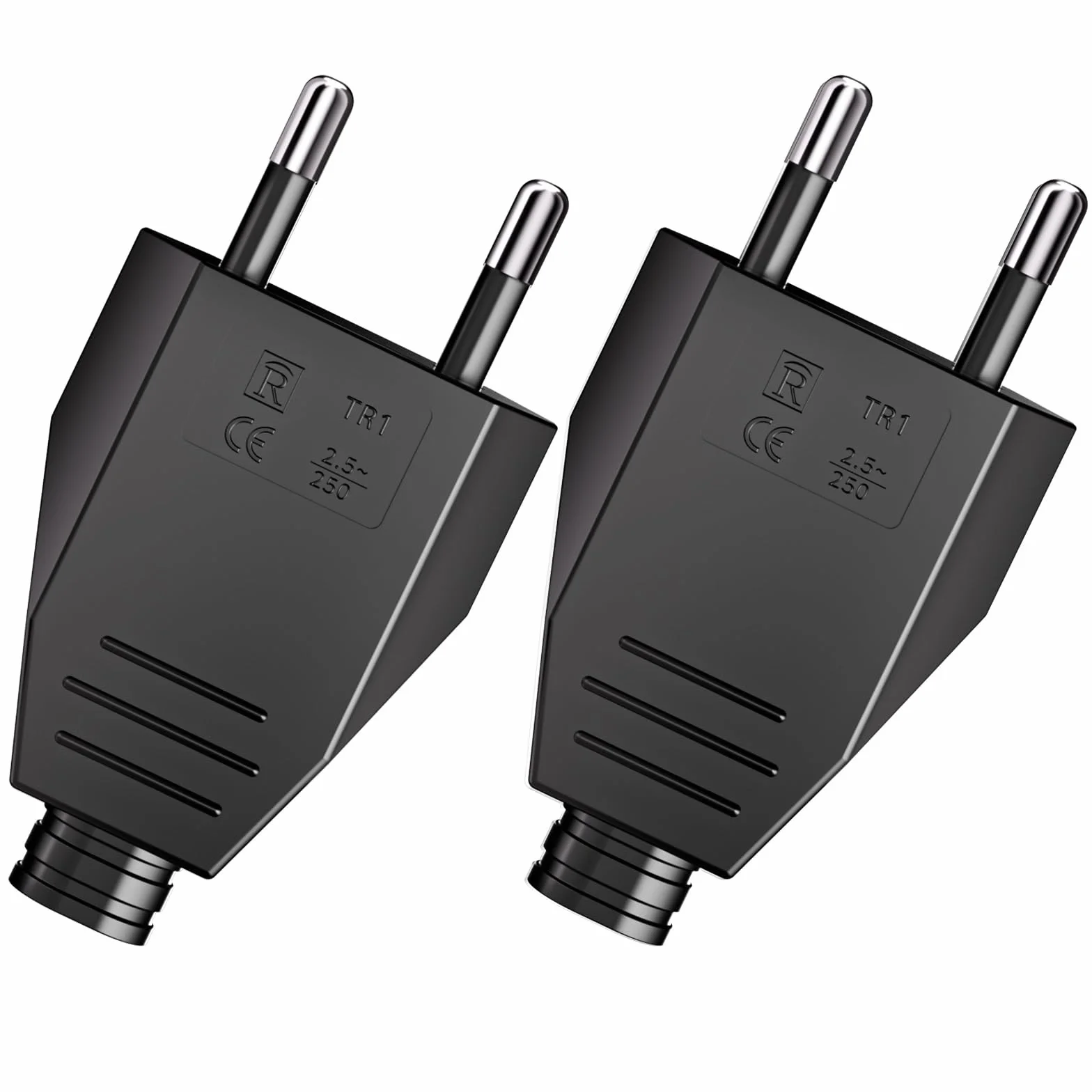 Płaska wtyczka Euro Schuko 220V/2.5A do wbudowania lub wymiany czarny