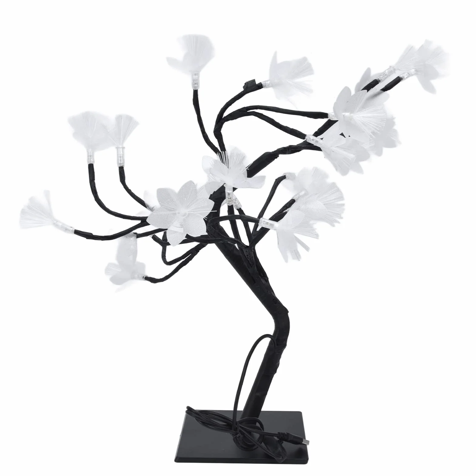 Światłowodowa Drzewna Bonsai 24LED USB Symulacja Kwiat Światło Dekoracji Sypialni
