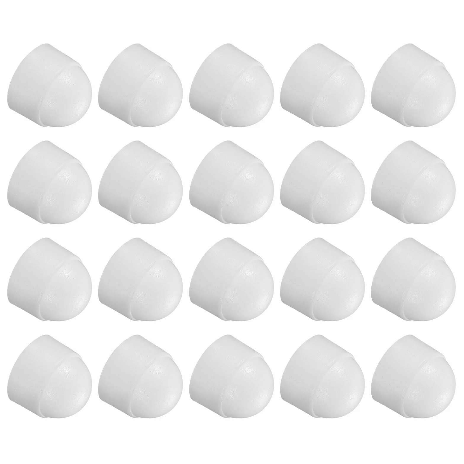 QUARKZMAN nakrętki ochronne na śruby M8 x 13 mm 25 szt. plastikowe nakładki sześciokątne białe