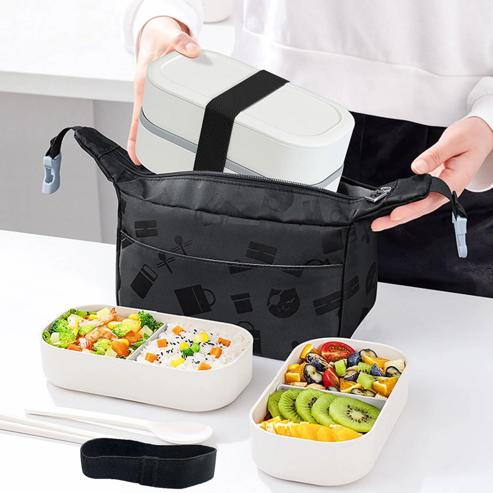 Elastyczny pasek do pudełka Bento 25mm 6 szt.