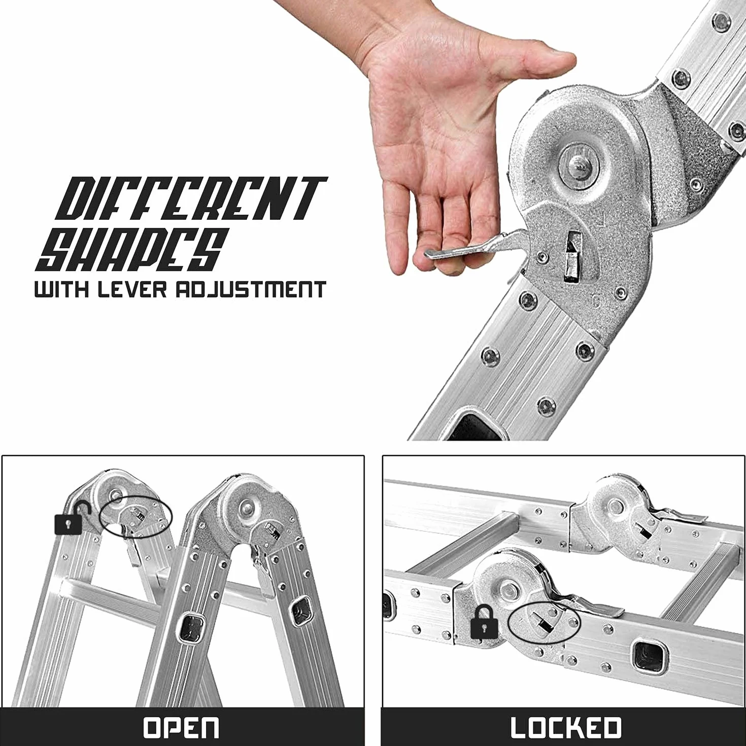 Boudech RIG-4x4 aluminiowa składana drabina z platformą rusztowania