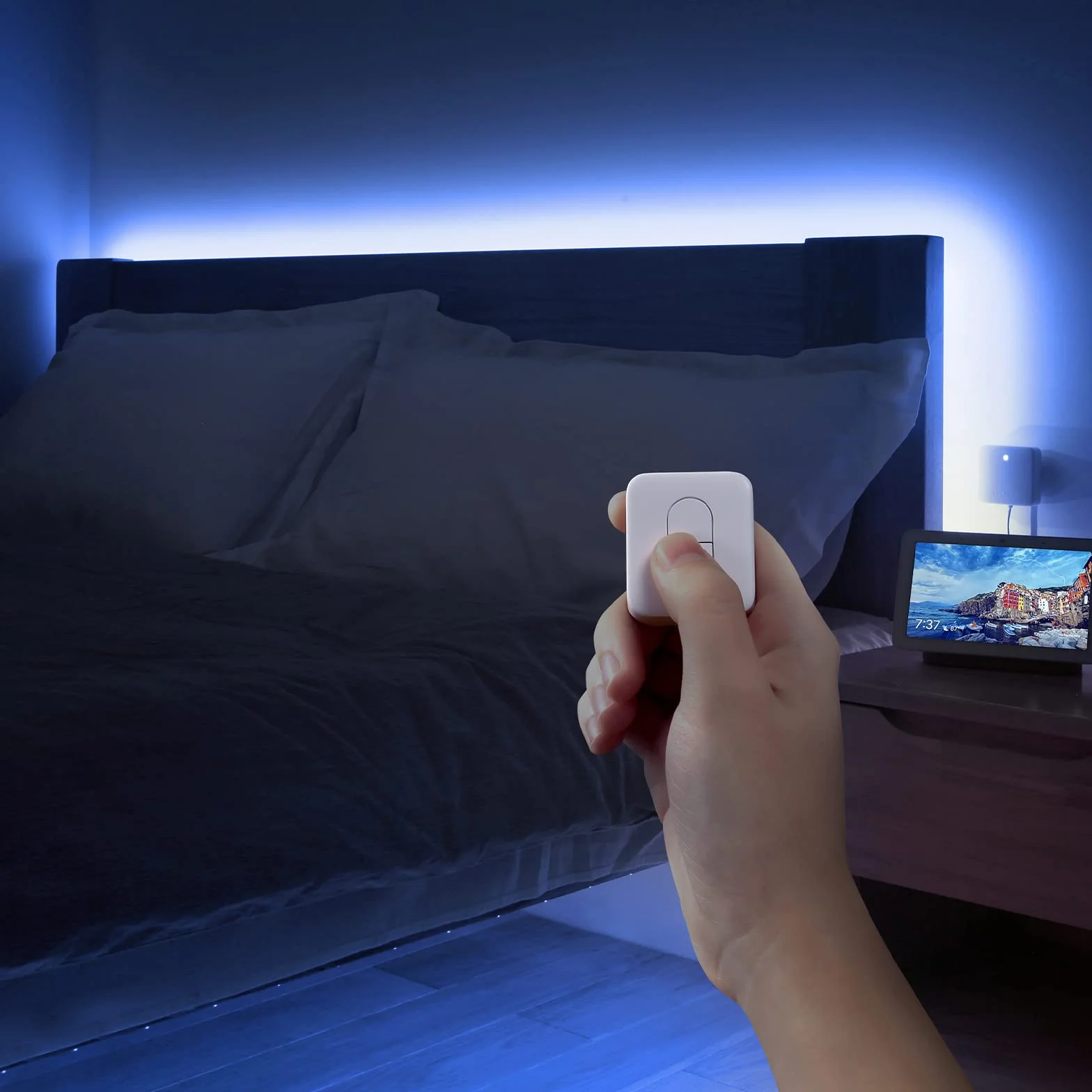 SwitchBot Pilot zdalnego sterowania z jednym przyciskiem - kompatybilny z SwitchBot Smart Curtain Switch