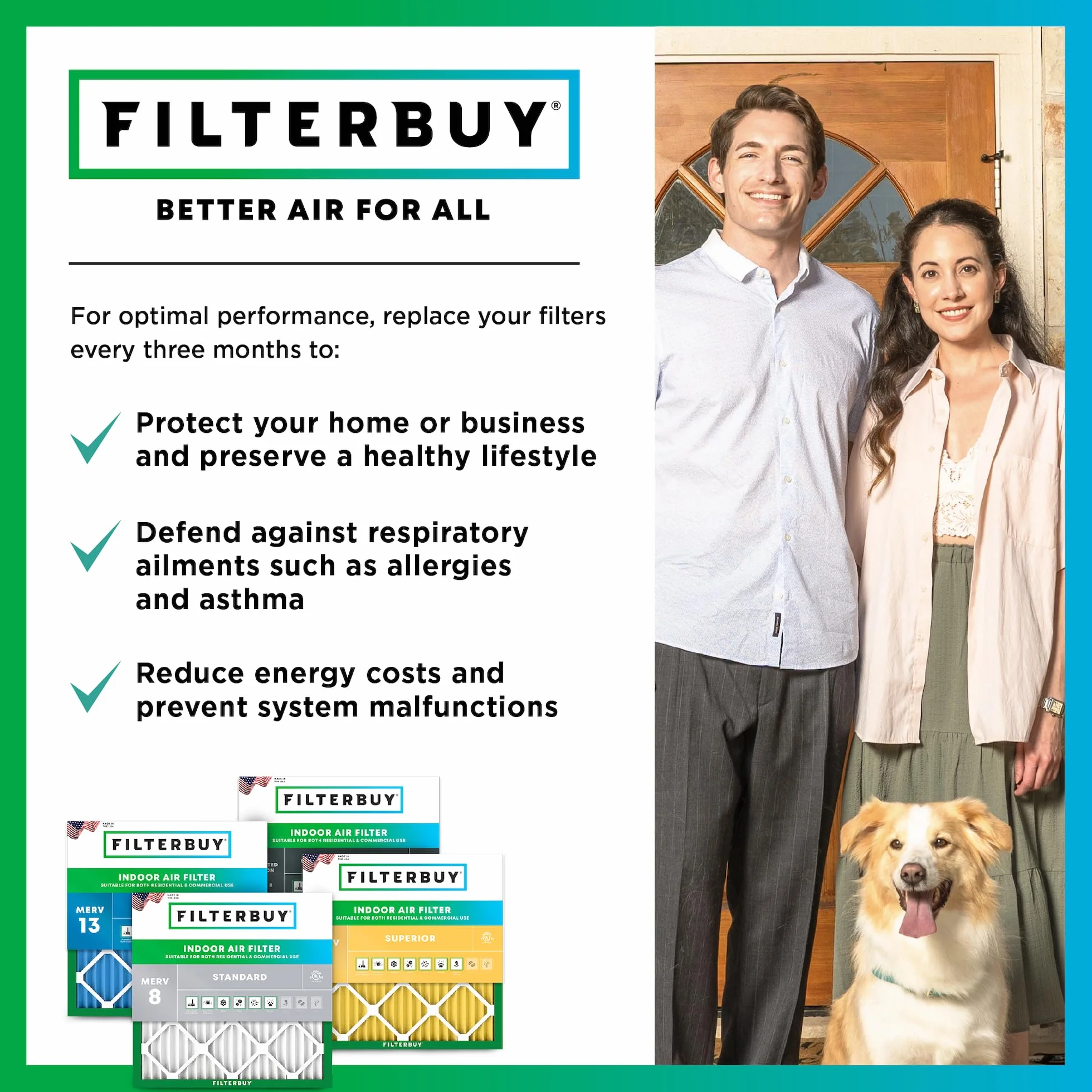 Filterbuy Filtr powietrza 14x25x1 MERV 8 Dust Defense 2-pak plisowany zamiennik do pieca HVAC AC rzeczywisty rozmiar 13,50 x 24,50 x 0,75 cala