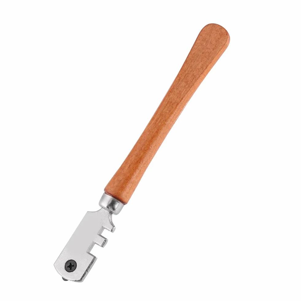 Zunate Glass Cutter, 130MM Profesjonalny sześciokołowy nóż do szkła z drewnianą rączką