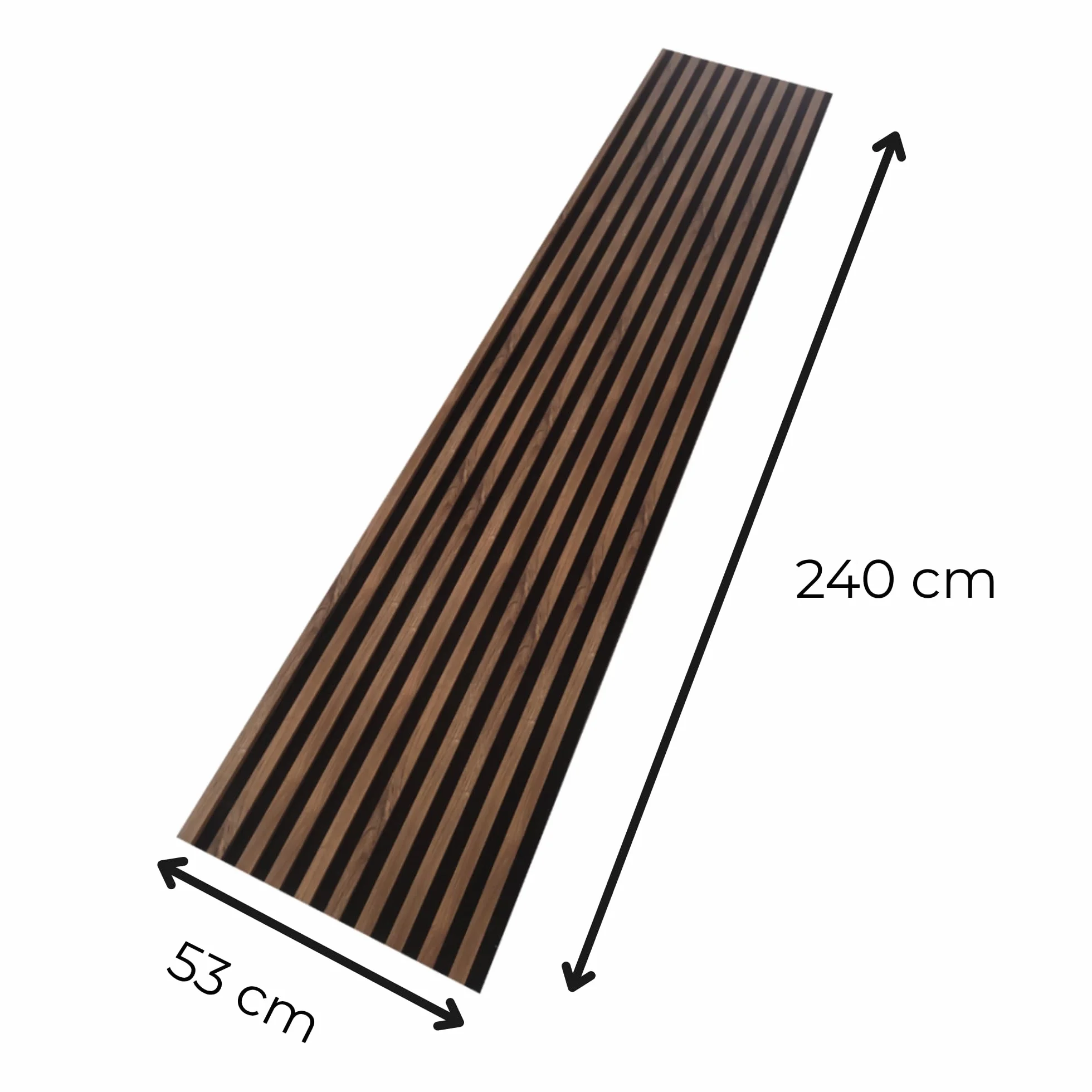 Panele Akustyczne Ścienne Dąb Stirling MDF Lamele 2x 26,5x240 cm Na Czarnej Płycie