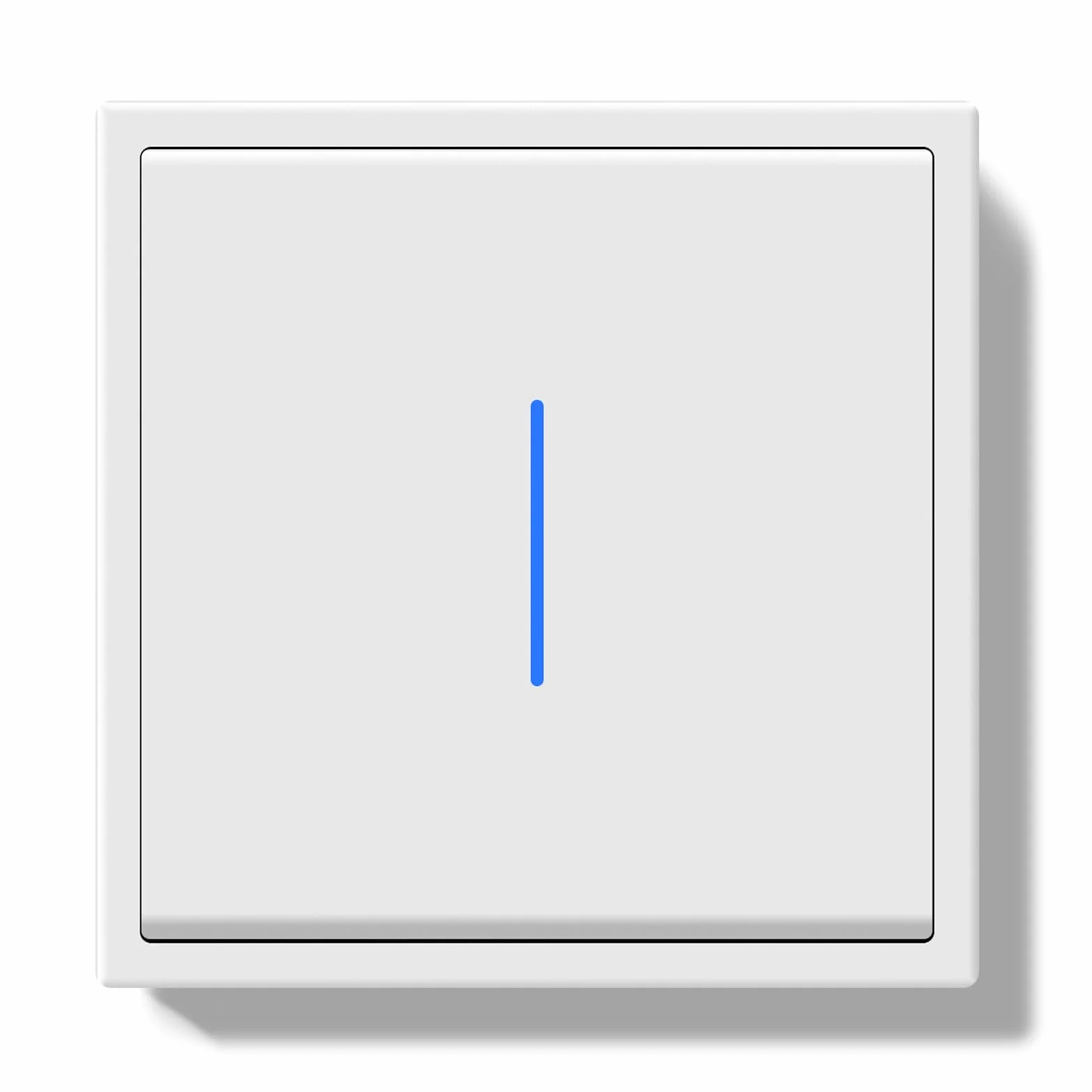BSEED Włącznik światła podtynkowy 1-drożny z lampką kontrolną LED, rama PC, biały 80x80 mm