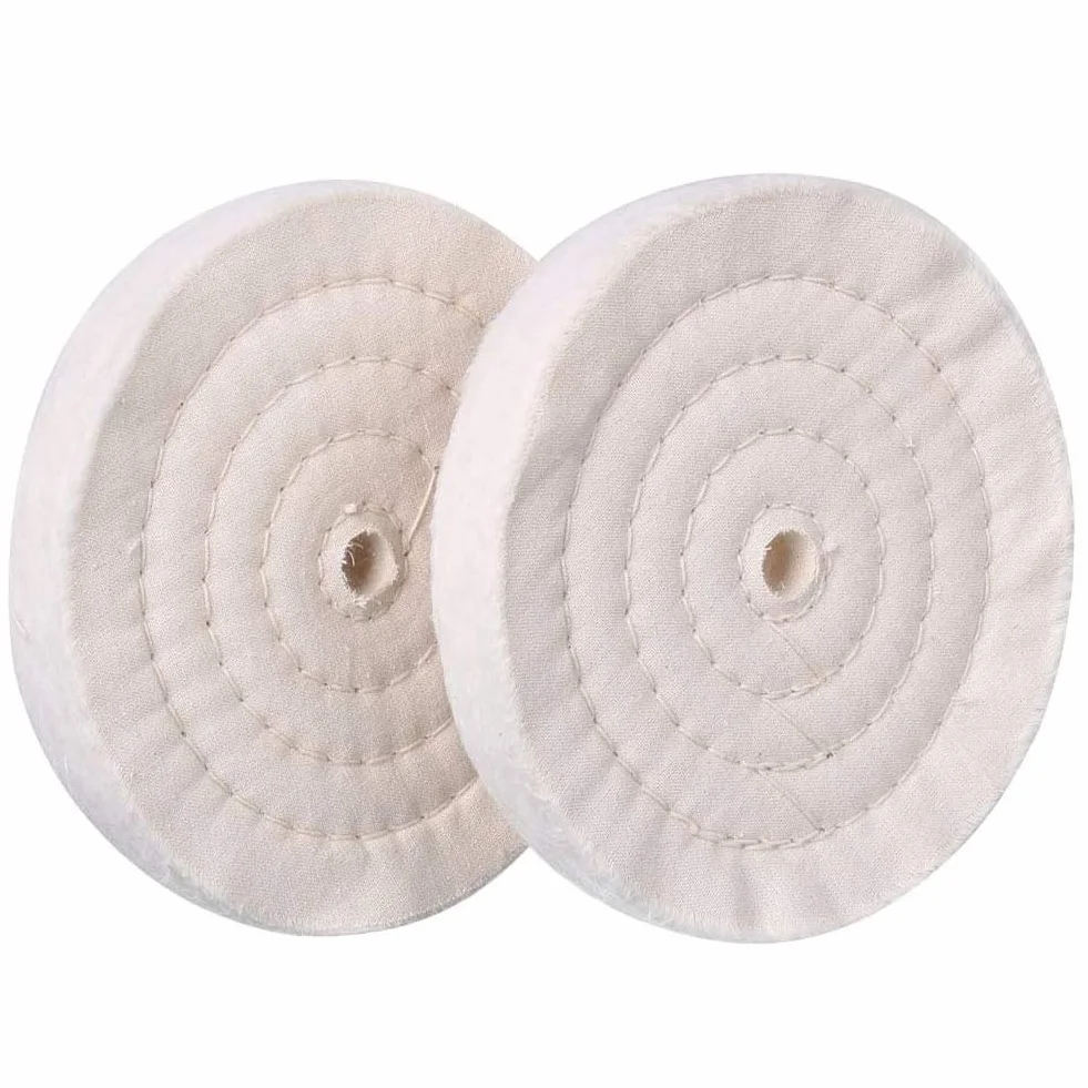 Koło polerskie 15 cm 70 warstw spiralne zszywane bawełna 2 szt