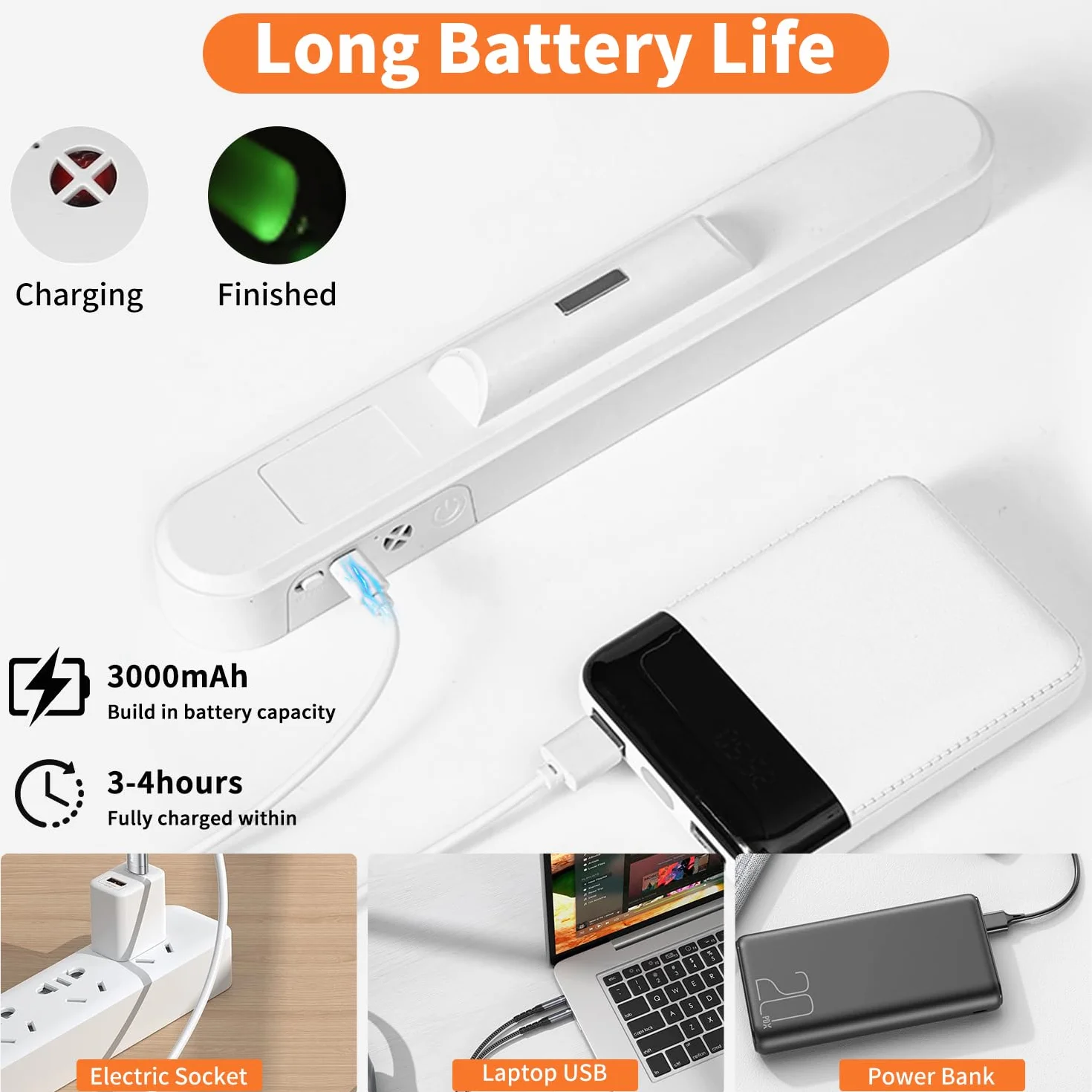 Lampa podszafkowa LED, listwa LED, ładowana przez USB, z pilotem zdalnego sterowania, oświetlenie szafy, możliwość ściemniania, 3 temperatury barwowe, oświetlenie szafy, bezprzewodowe, do szafy,