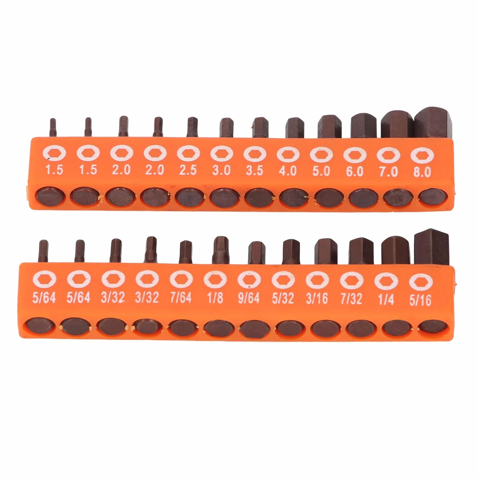 24-częściowy zestaw bitów sześciokątnych S 2 stal stopowa 1/4" 1,5-8 mm 5/64-5/16" klasy przemysłowej