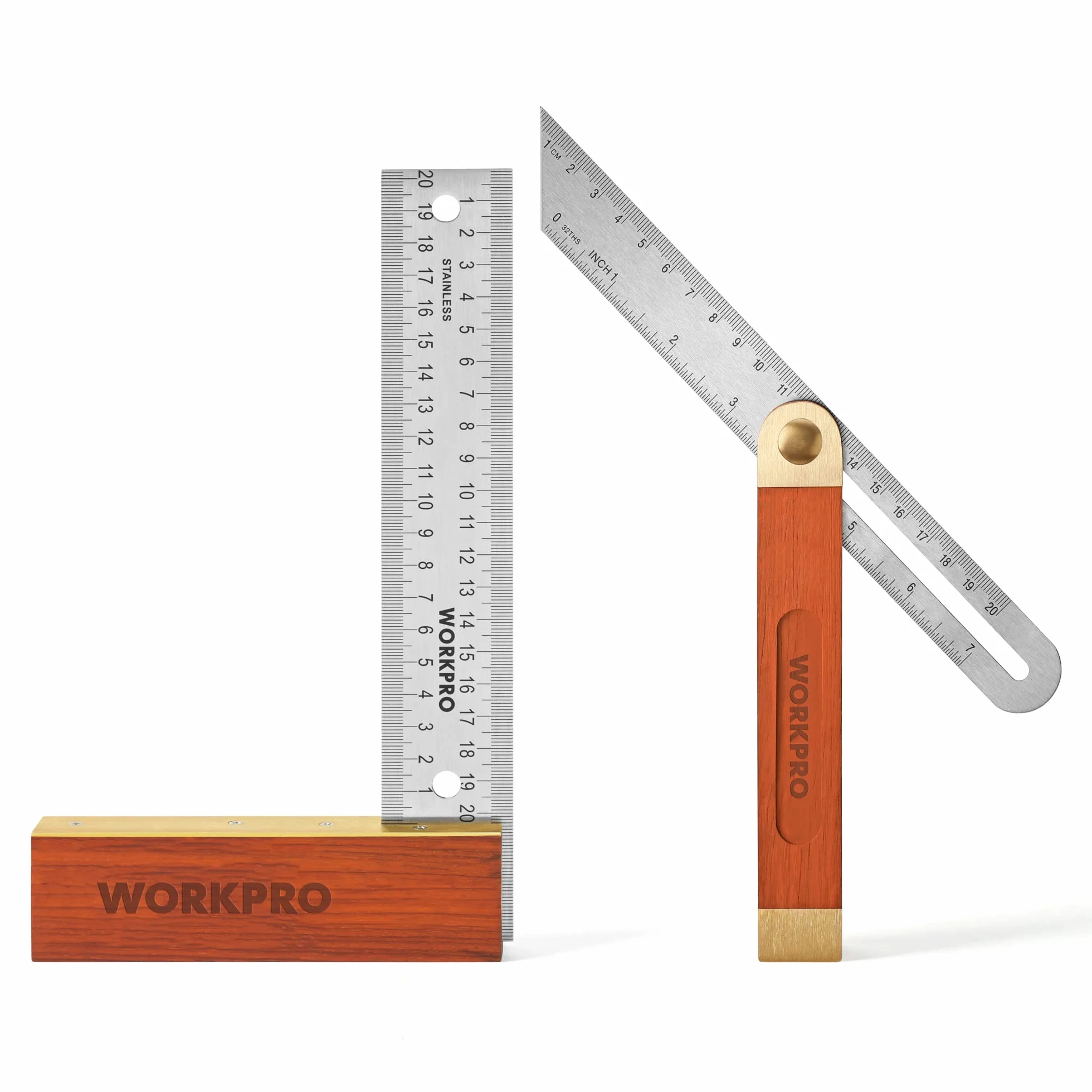 Workpro Zestaw Kwadratów Stolarskich 2-Częściowy 8 Cali 200 mm 9 Cali 230 mm