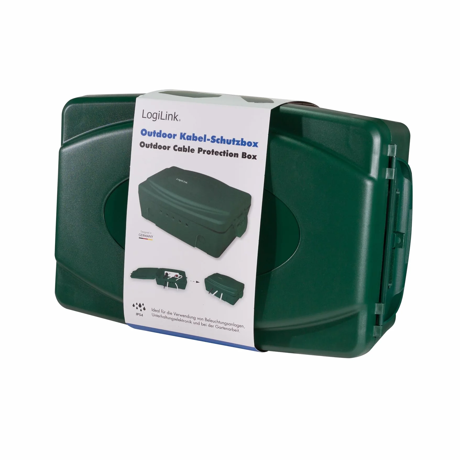 LogiLink Skrzynka elektroniczna IP54 32x21x11,5 cm zielona odporna na warunki atmosferyczne