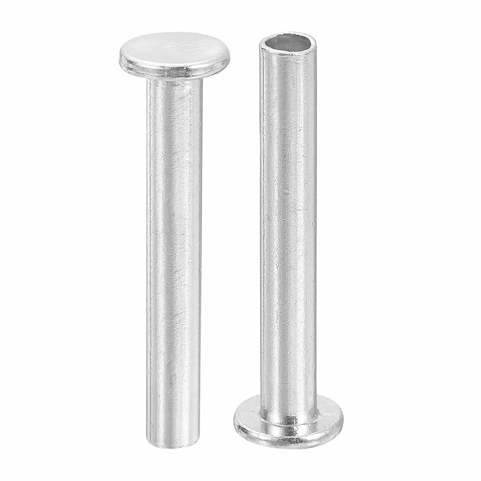 QUARKZMAN 100 sztuk nity półrurowe 5 mm x 35 mm okrągłe aluminiowe z metalowym kołkiem