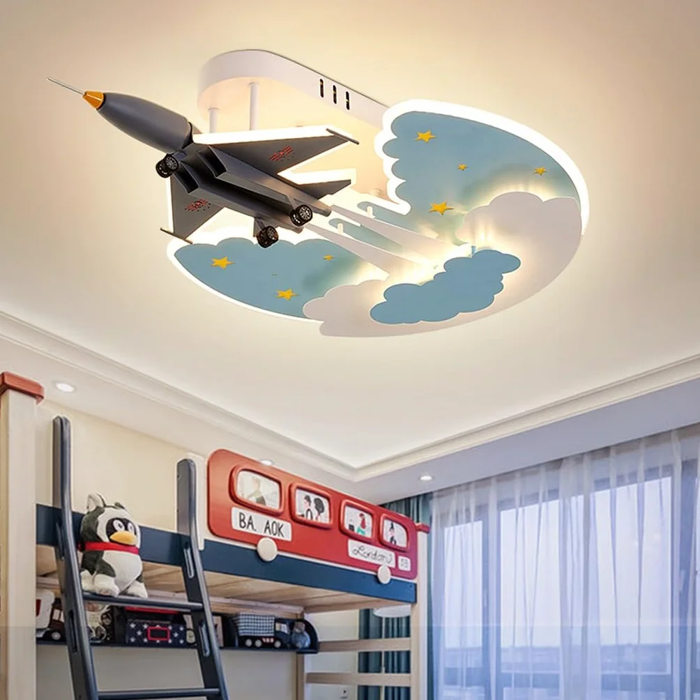 Lampa Sufitowa LED Samolot Możliwość Przyciemniania Zdalne Dzieci Pokój Dziecięcy Oświetlenie Sufitowe