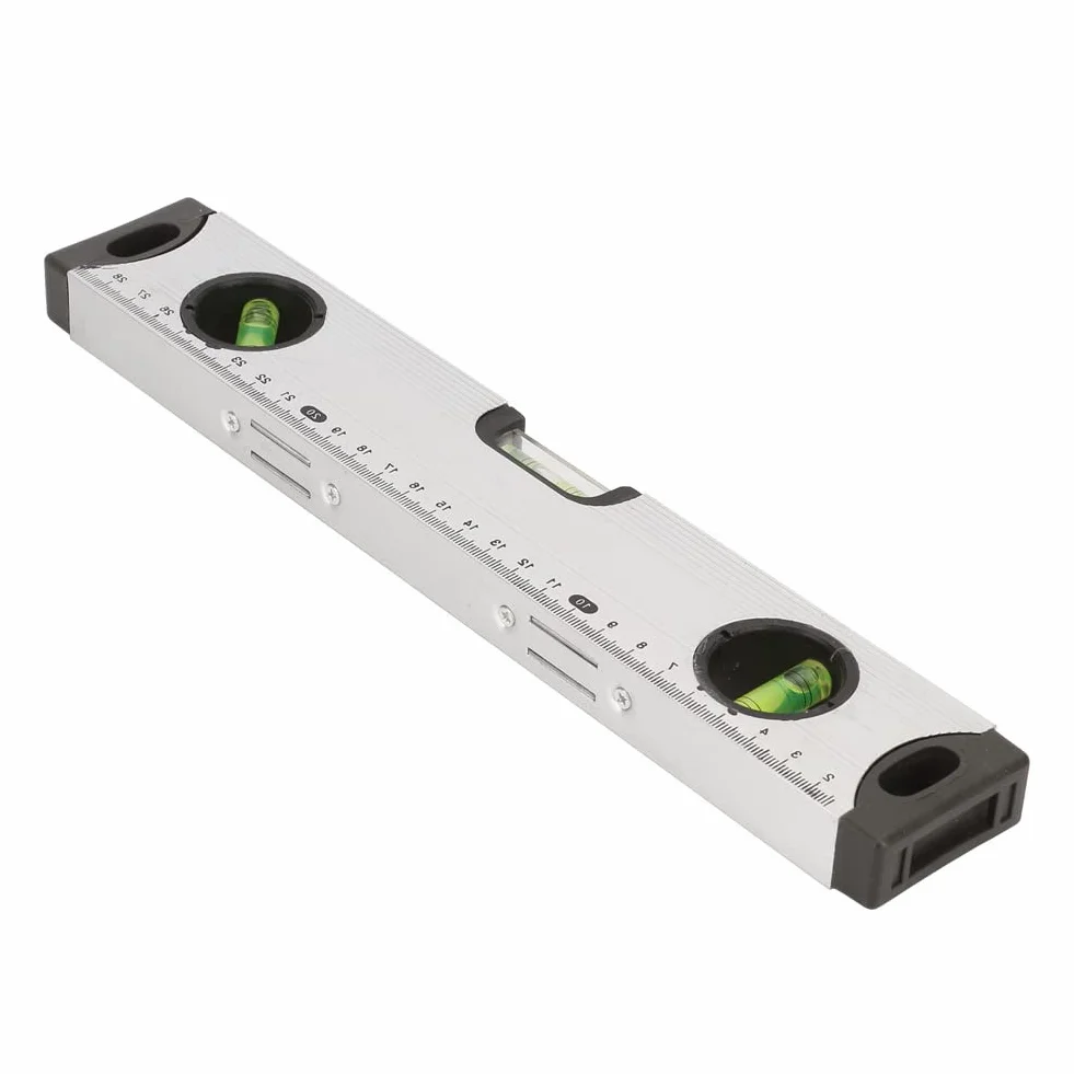 Poziomica potrójna linia ze stopu aluminium 30 cm, trwała do pomiaru