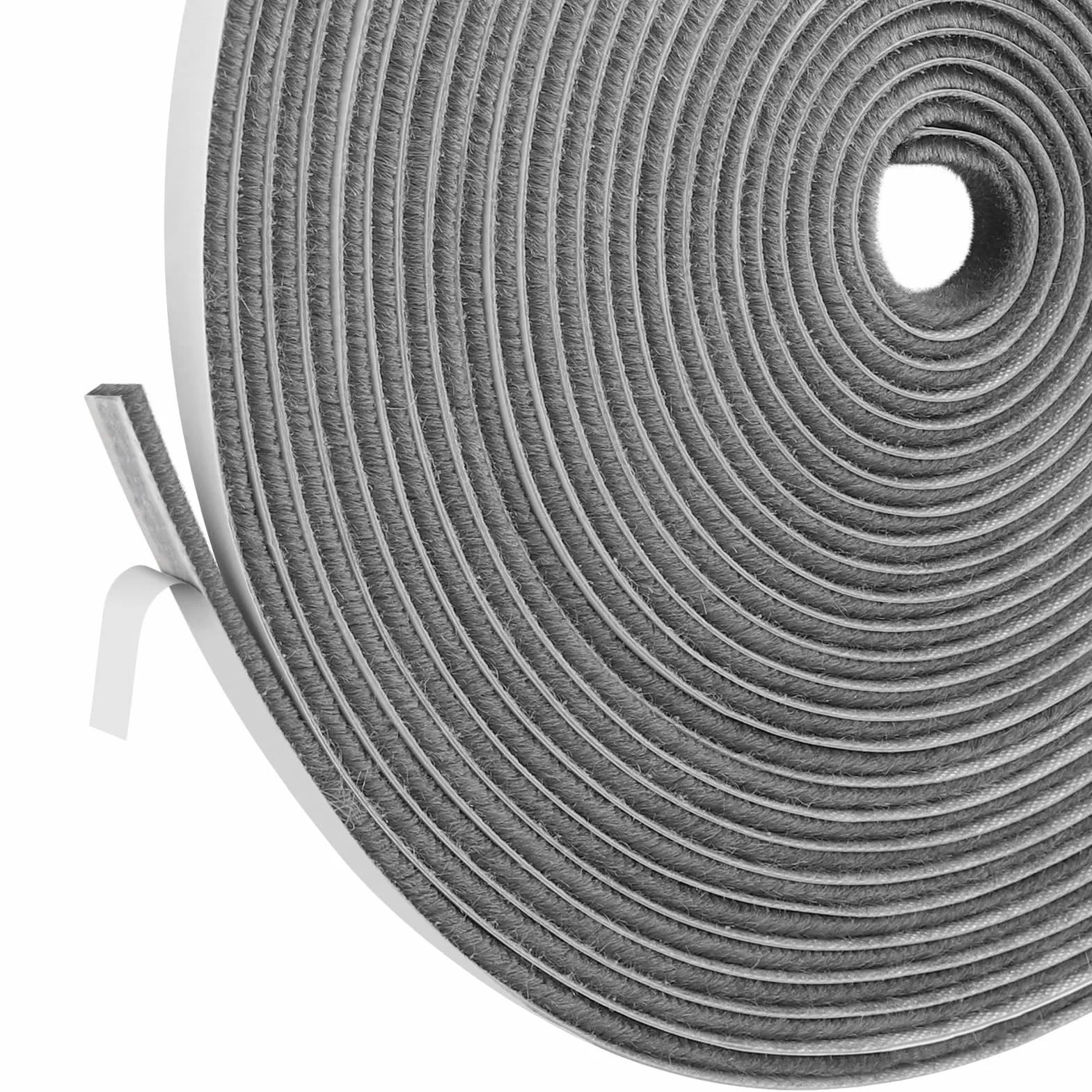 Samoprzylepna Szczotkowa Uszczelka do Drzwi i Okien, 12 m x 9 mm x 5 mm, Przeciwprzeciągowa, Brush Seal, Szary