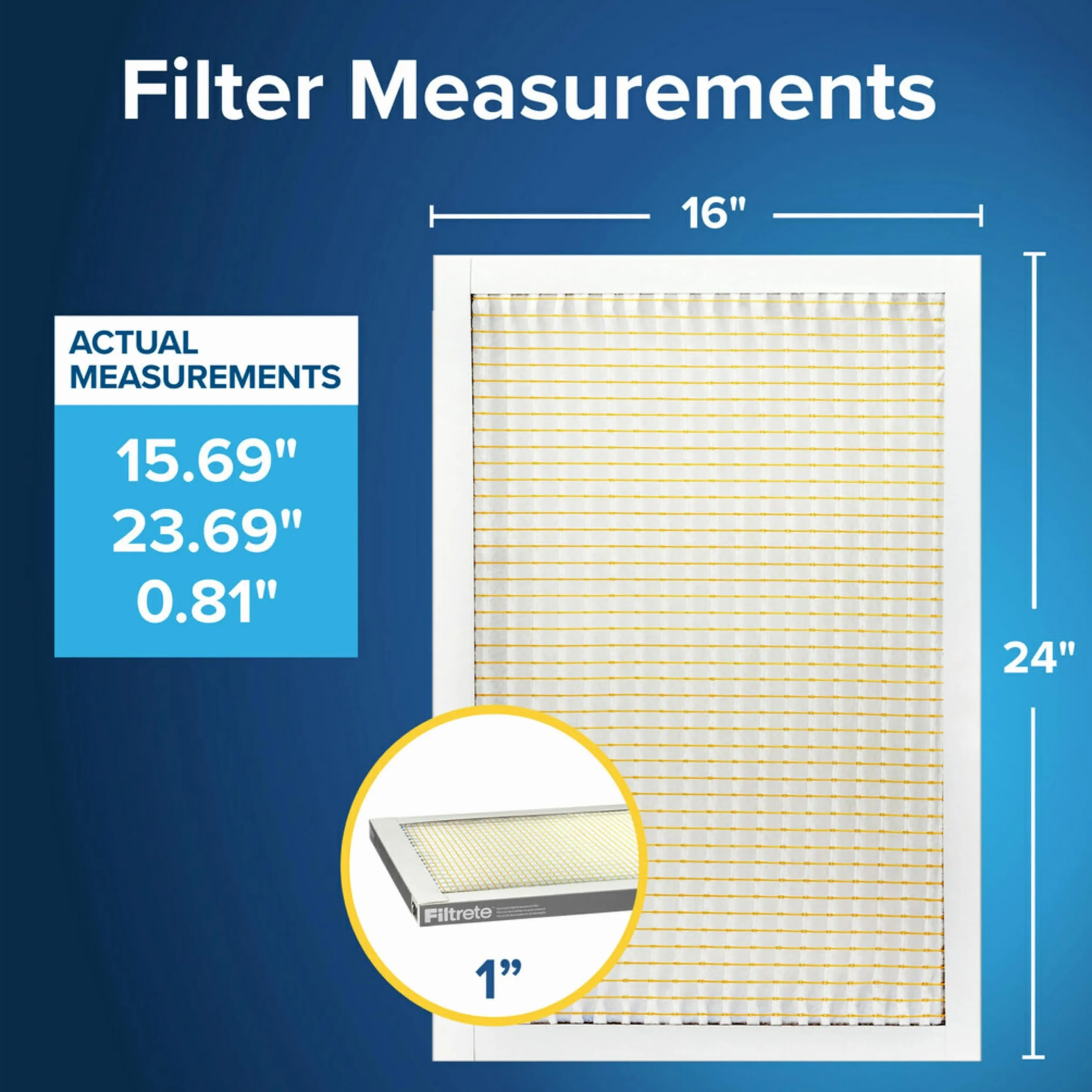 Filtrete 16 x 24 x 1 filtr powietrza MPR 300 6-pak 15,81 x 23,81 x 0,8