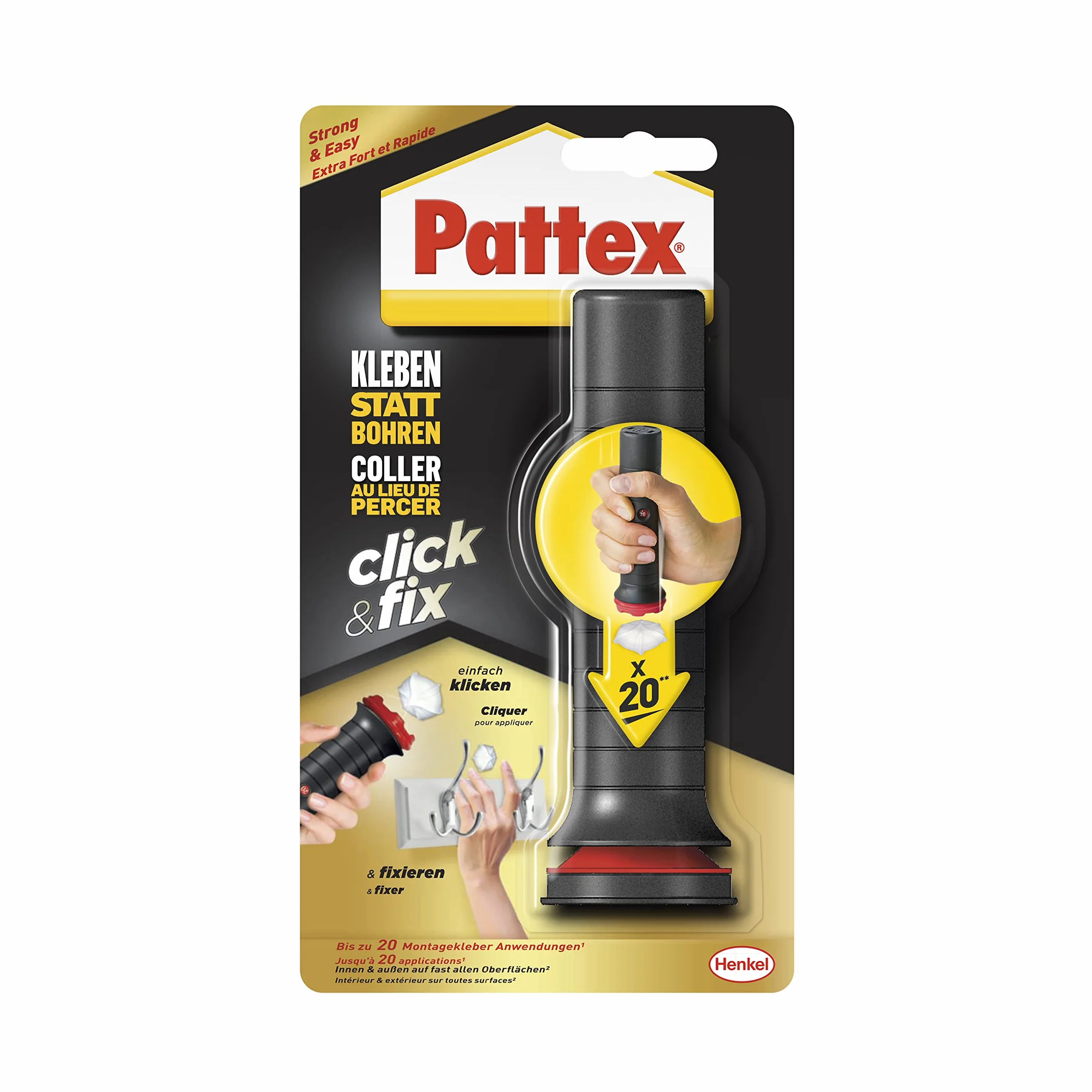 Pattex Klej montażowy Click & Fix, biały, z dozownikiem