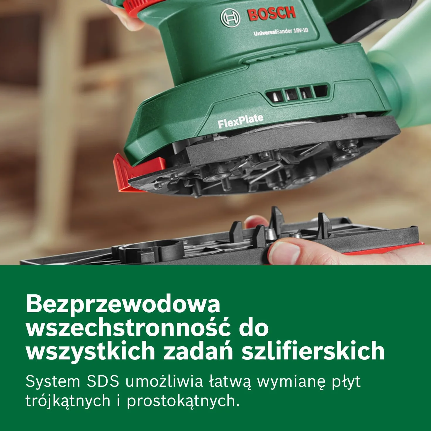 Bosch UniversalSander 18V-10 akumulatorowa szlifierka 18V system do drewna