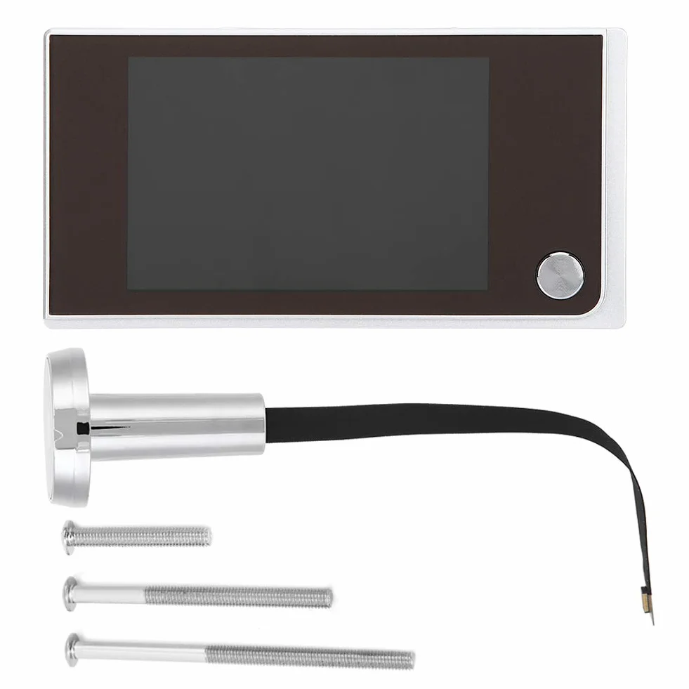 ASHATA Cyfrowy wizjer 3,5-calowy kolorowy ekran LCD kamera szerokokątna 120° do nadzoru drzwi 35-100 mm