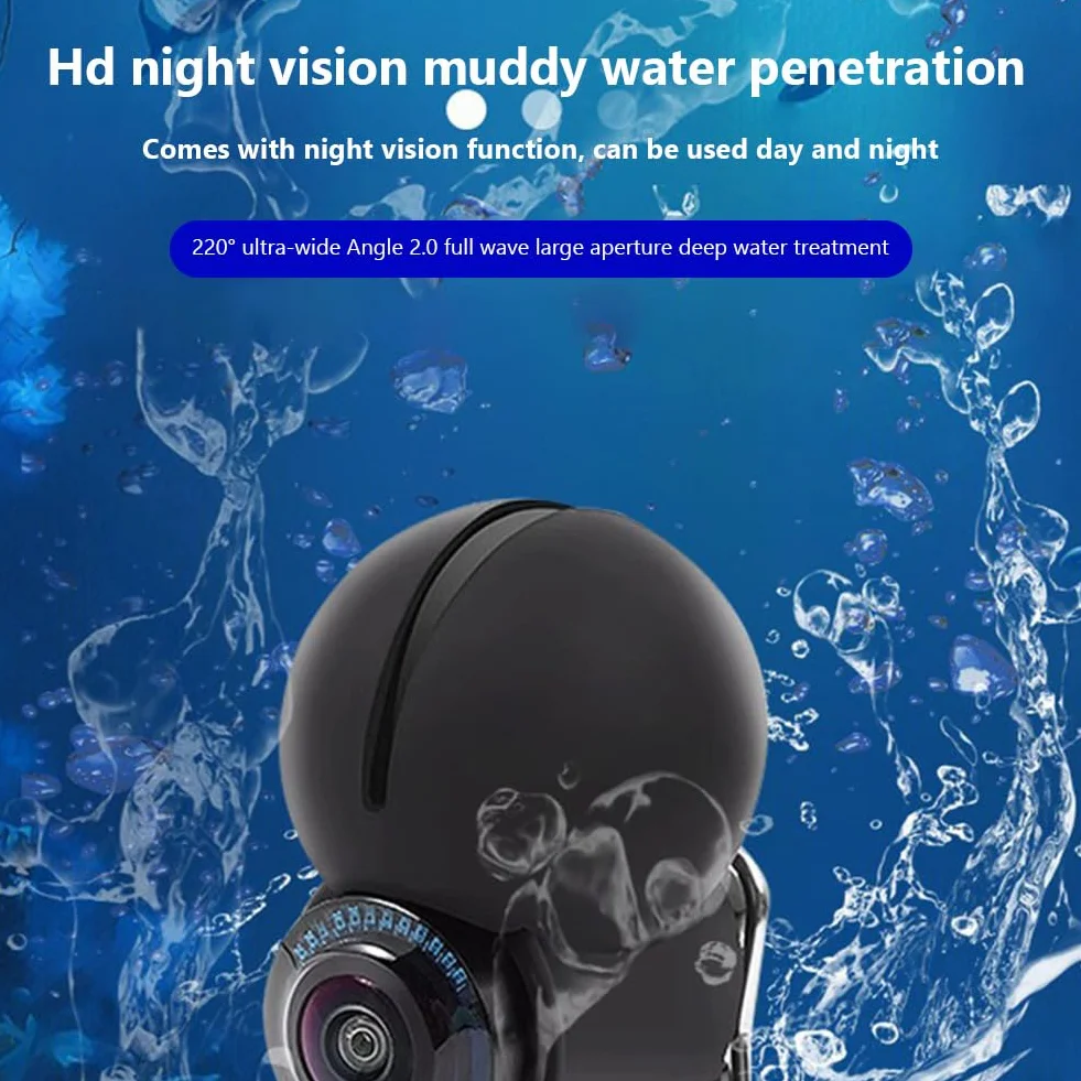Fish Finder, podwodna kamera wędkarska z dużym ekranem o przekątnej 4,3" i szerokim kątem 220 stopni, akumulator 10000 mAh, 12 wbudowanych sond o wysokiej wydajności