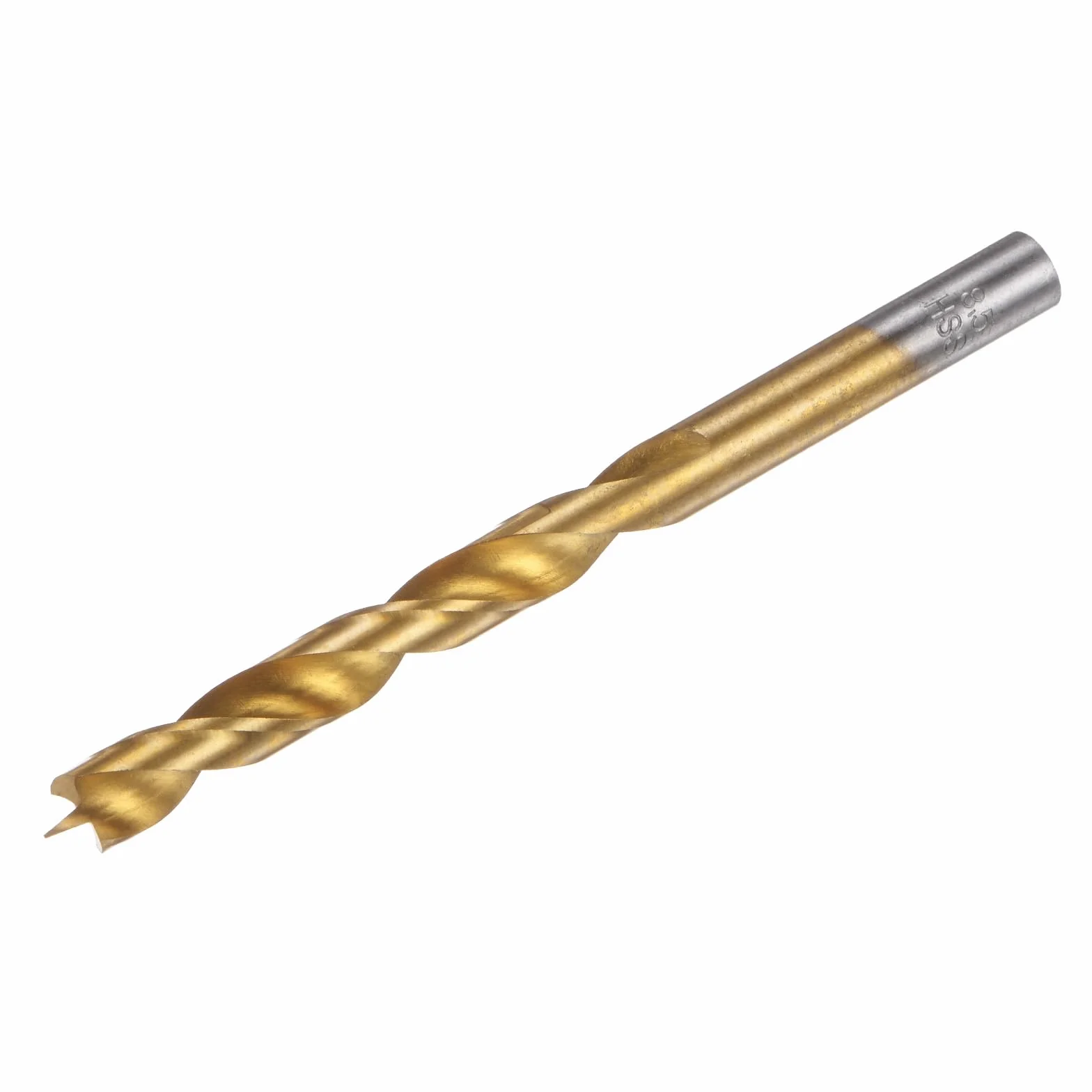 Wiertło Brad Point 8,5 mm (21/64") prosty okrągły trzpień metryczne spiralne do obróbki drewna złoty