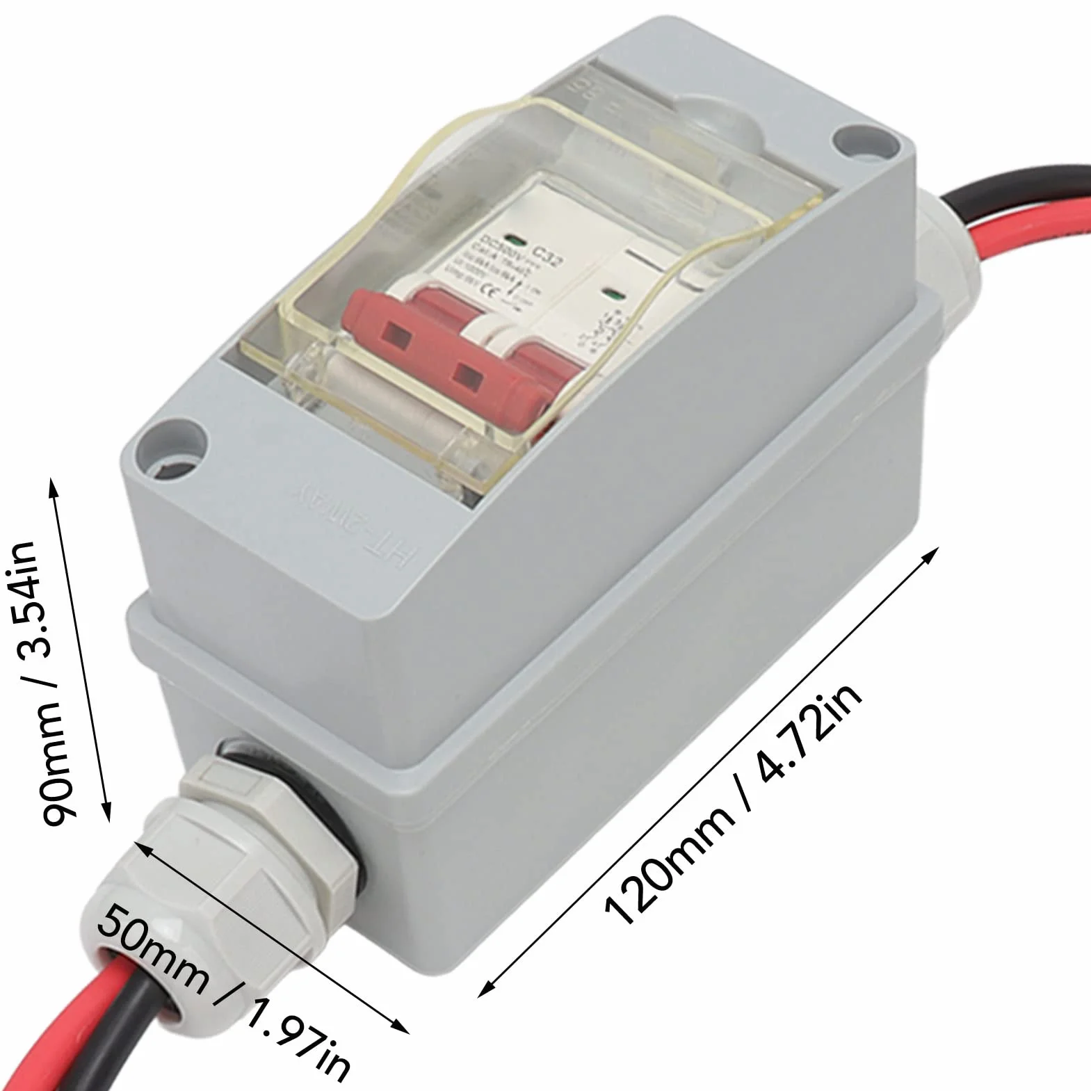 Wyłącznik Automatyczny MCB 2P DC 500V 32A IP65 Odłącznik ze skrzynką rozdzielczą