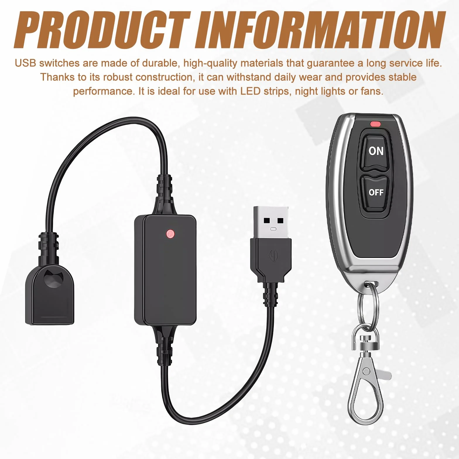 Pilot zdalnego sterowania USB 5V bezprzewodowy przełącznik do listwy świetlnej LED