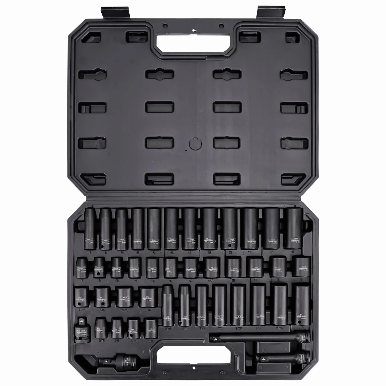 Amazon Basics zestaw nasadek sześciokątnych 3/8" 0,95 cm 44 szt. walizka transportowa