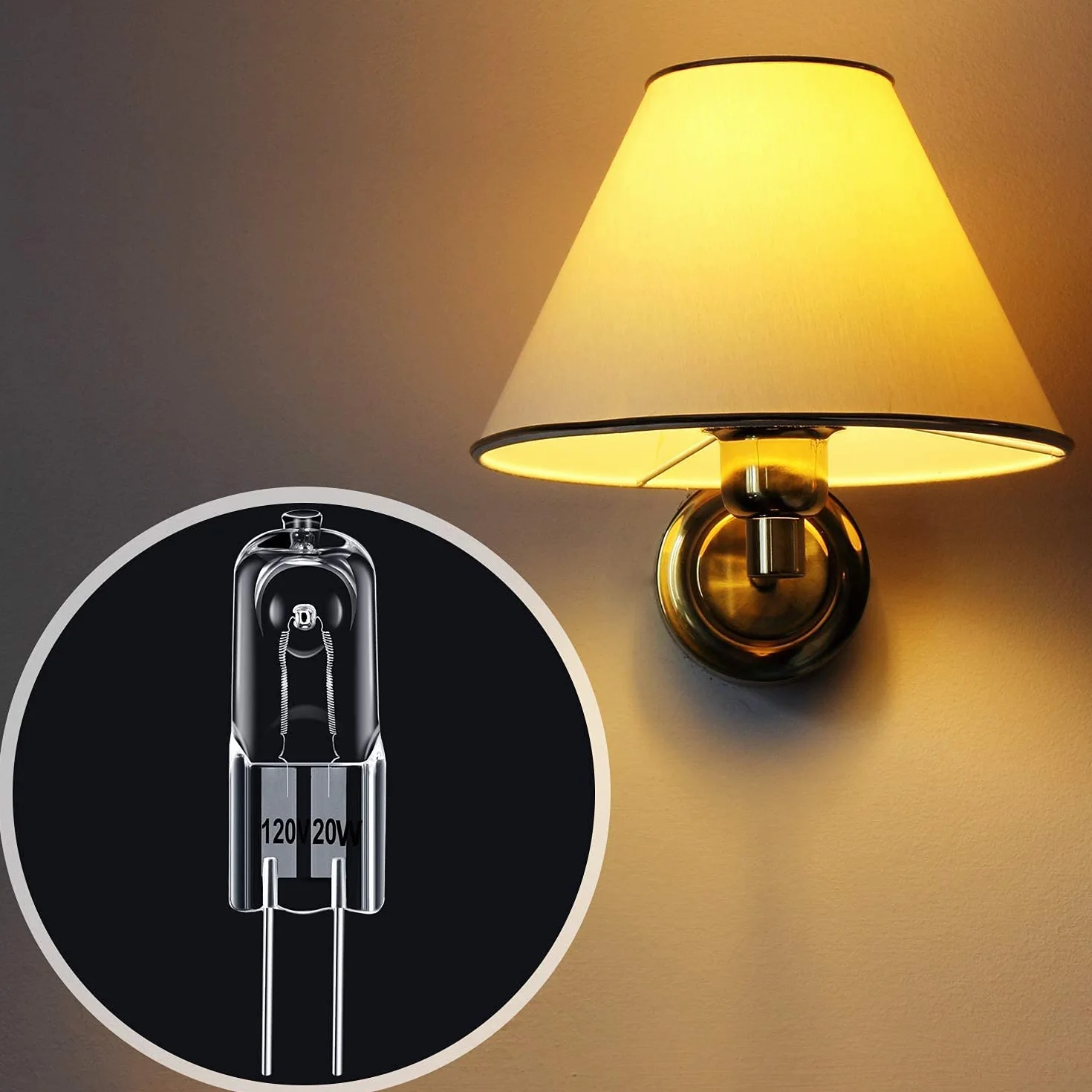 Voarge 10 sztuk żarówek halogenowych G4, 12 V, ciepła żółta, ściemnianie, 20 W, niskonapięciowe światło przednie, lampa kapsułkowa do oświetlenia wewnętrznego, sypialni, kuchni, lampa sygnalizacyjna
