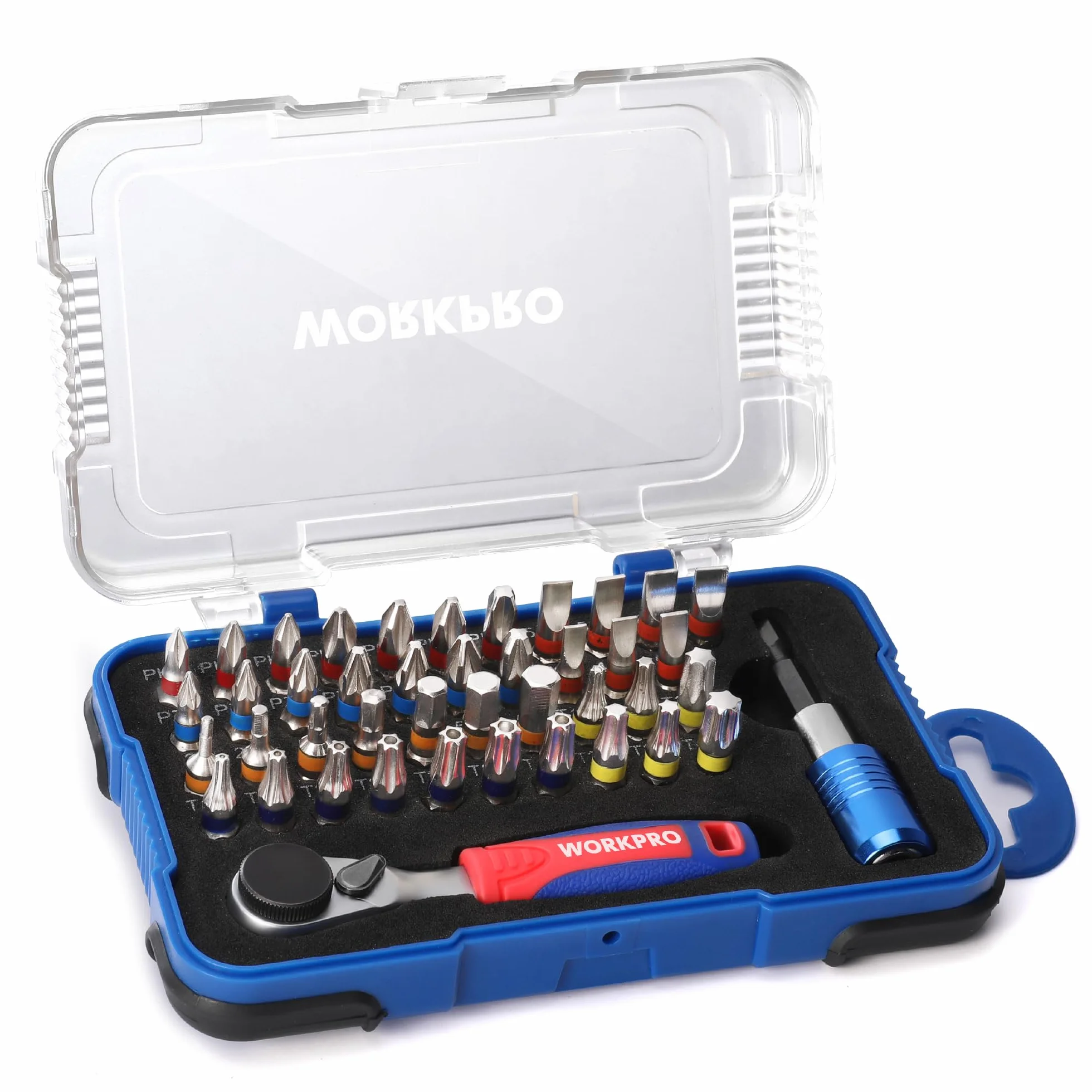 WORKPRO 43-częściowy zestaw wkrętaków z grzechotką 1/4"