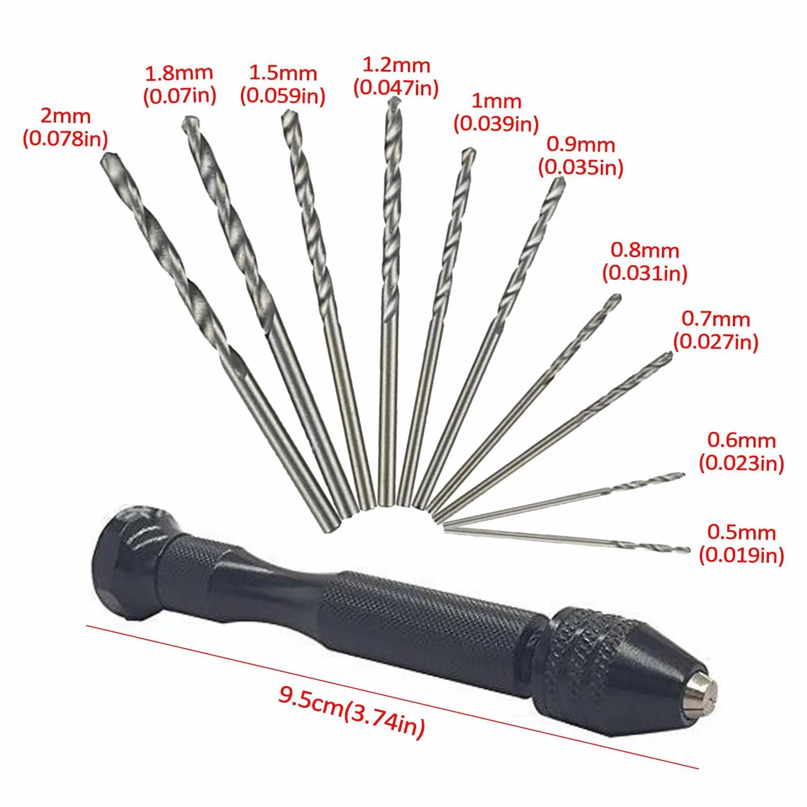 Precision Hand Twist Drill Jewelry Making Tool with Adjustable Chuck Screw Bits for Wood Metal Resin Craft