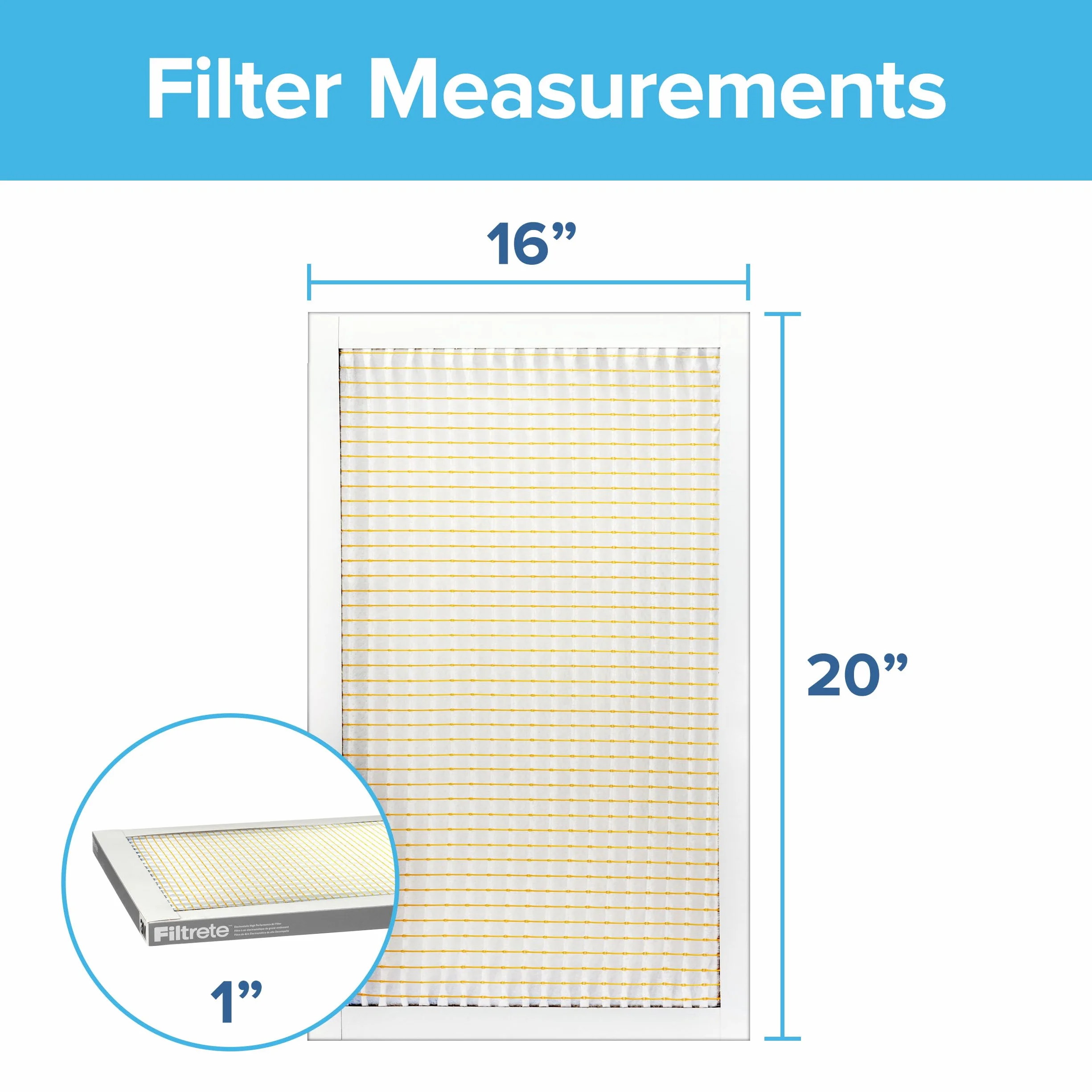 Filtrete 16 x 20 x 1 filtr powietrza do pieca AC, MERV 5, MPR 300, wychwytuje niechciane cząstki, 3-miesięczny plisowany 1-calowy elektrostatyczny filtr do czyszczenia powietrza, 6 sztuk (rzeczywisty