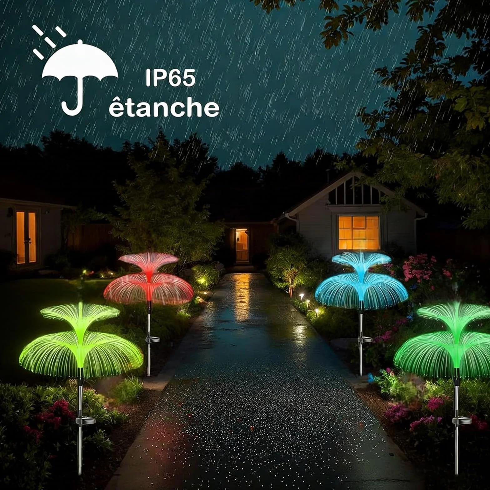 Lampy solarne ogrodowe IP65 3 sztuki LED dekoracyjne meduza
