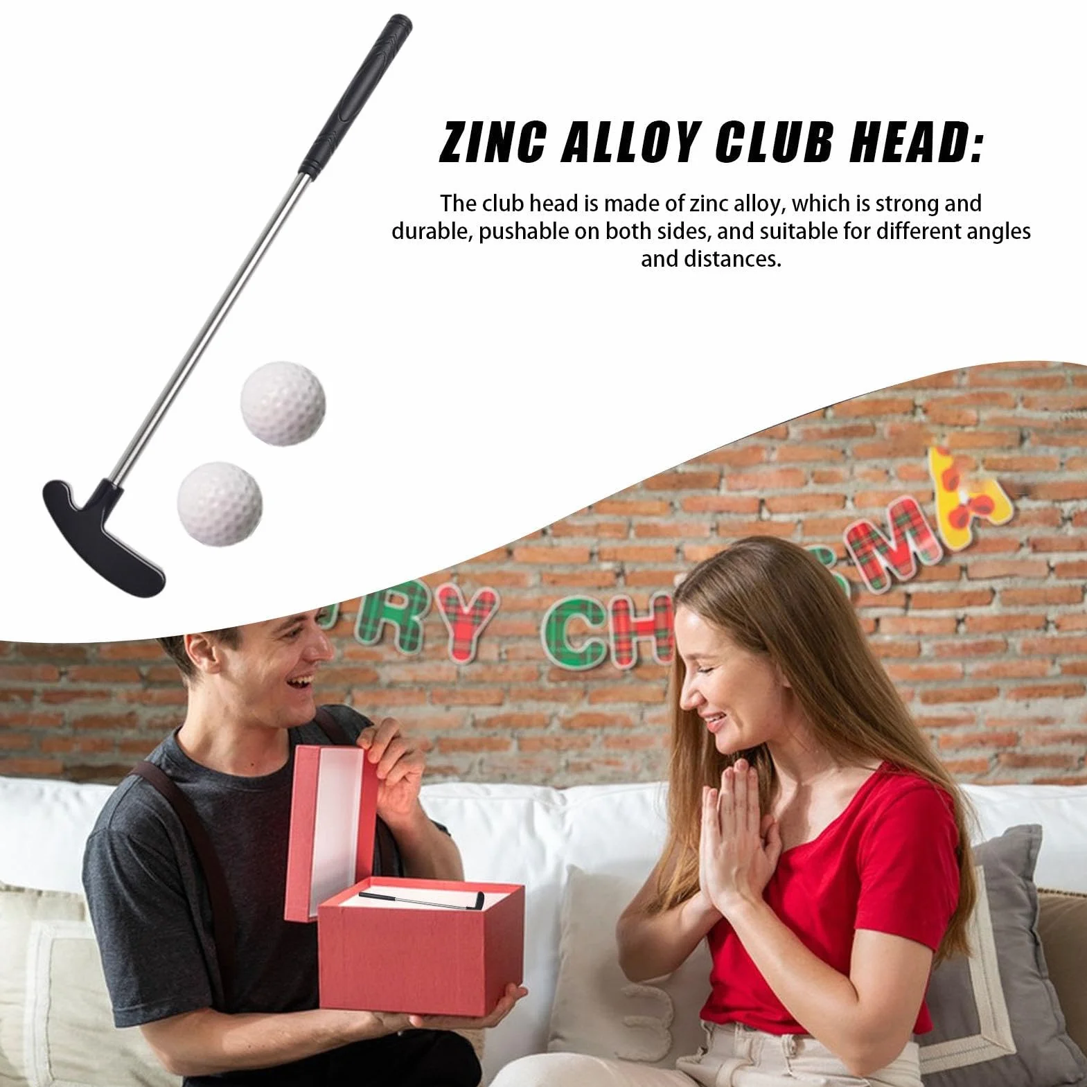 Kije golfowe - miotacze golfowe ze stali nierdzewnej z cynkową główką | Regulowane antykorozyjne akcesoria do minigolfa | Wygodny kryty klub młodzieżowy dla dzieci, do salonu, sypialni