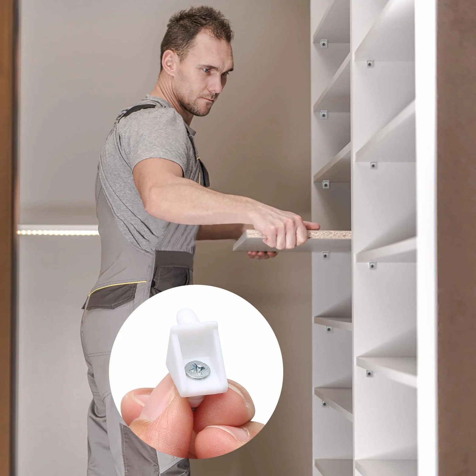 Wsporniki podłogowe 5 mm białe 40 sztuk do IKEA PAX do szaf regałów ścianek