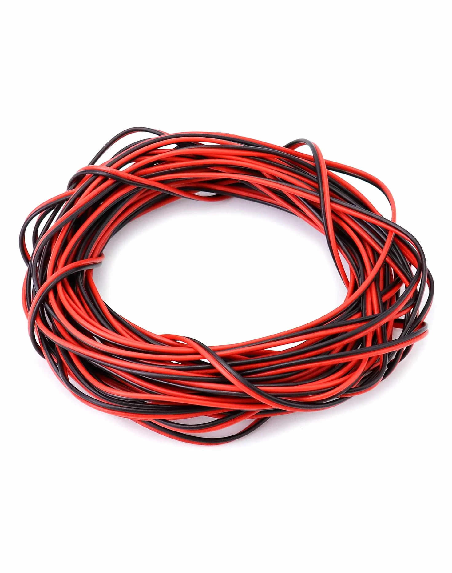 QWORK 10m 22AWG przewód elektryczny 2-żyłowy czarny czerwony do taśmy LED