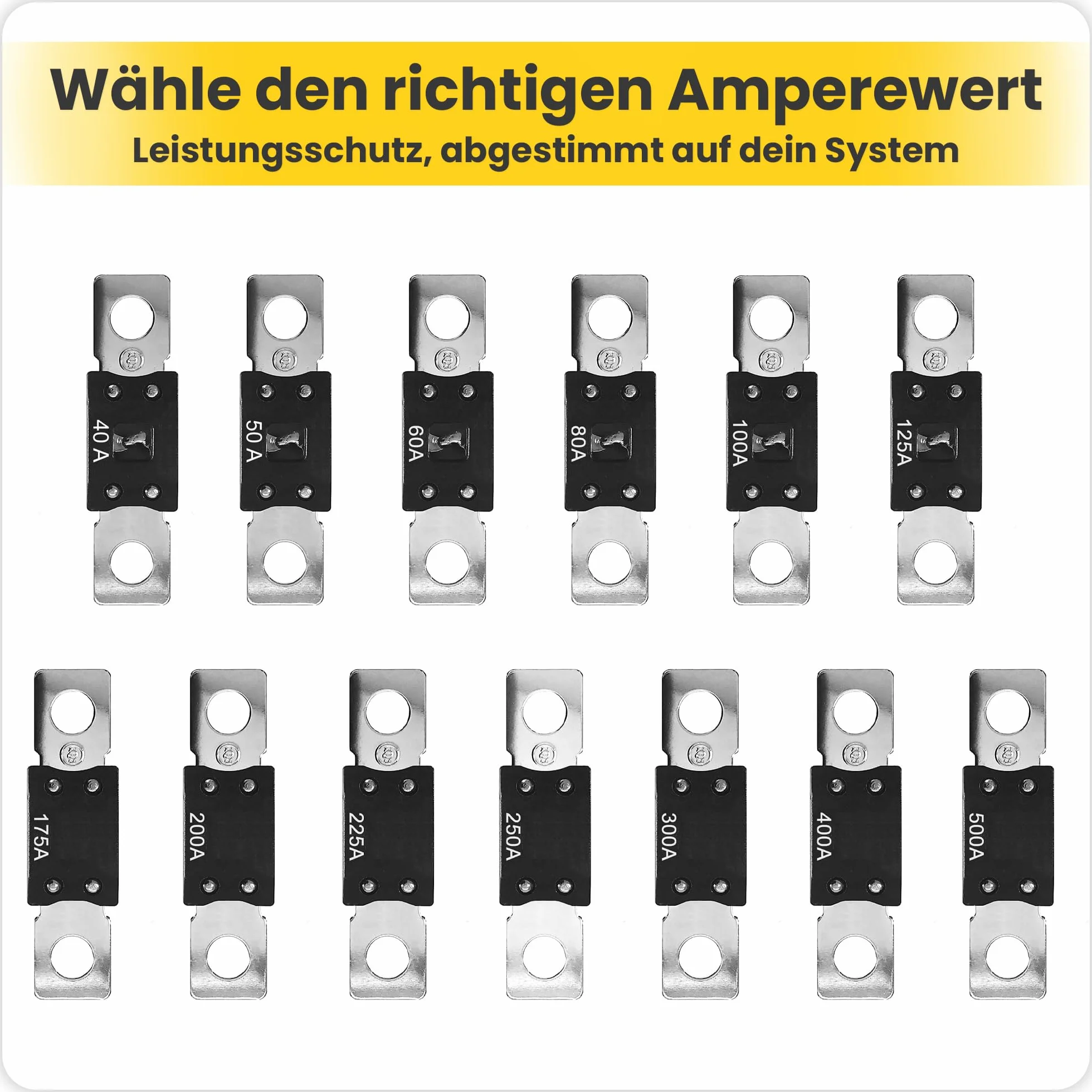 Offgridtec® zestaw 5 bezpieczników 125 A 32 V MEGA-Fuse