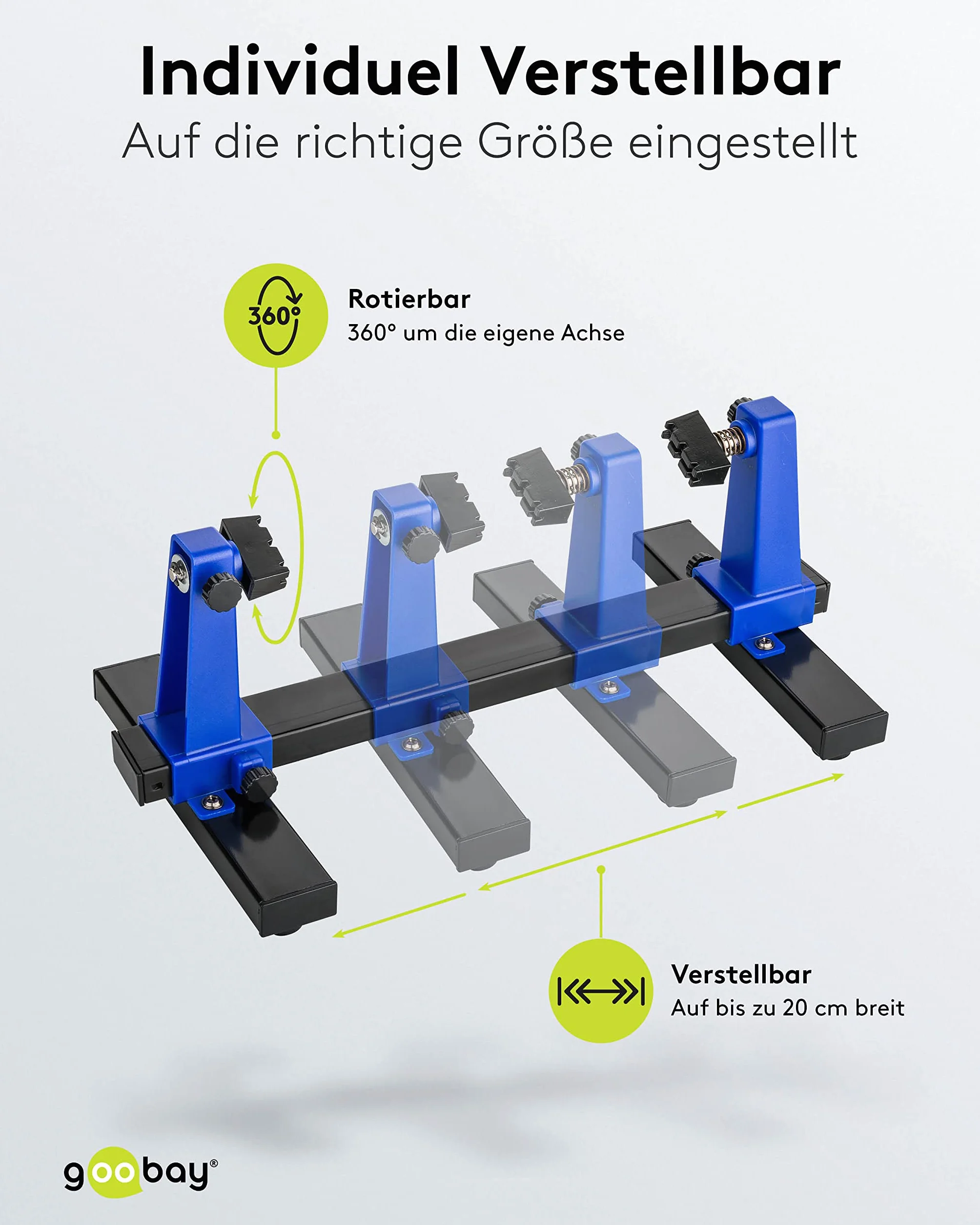 Goobay 51220-Gb Uchwyt, Czarny/Niebieski