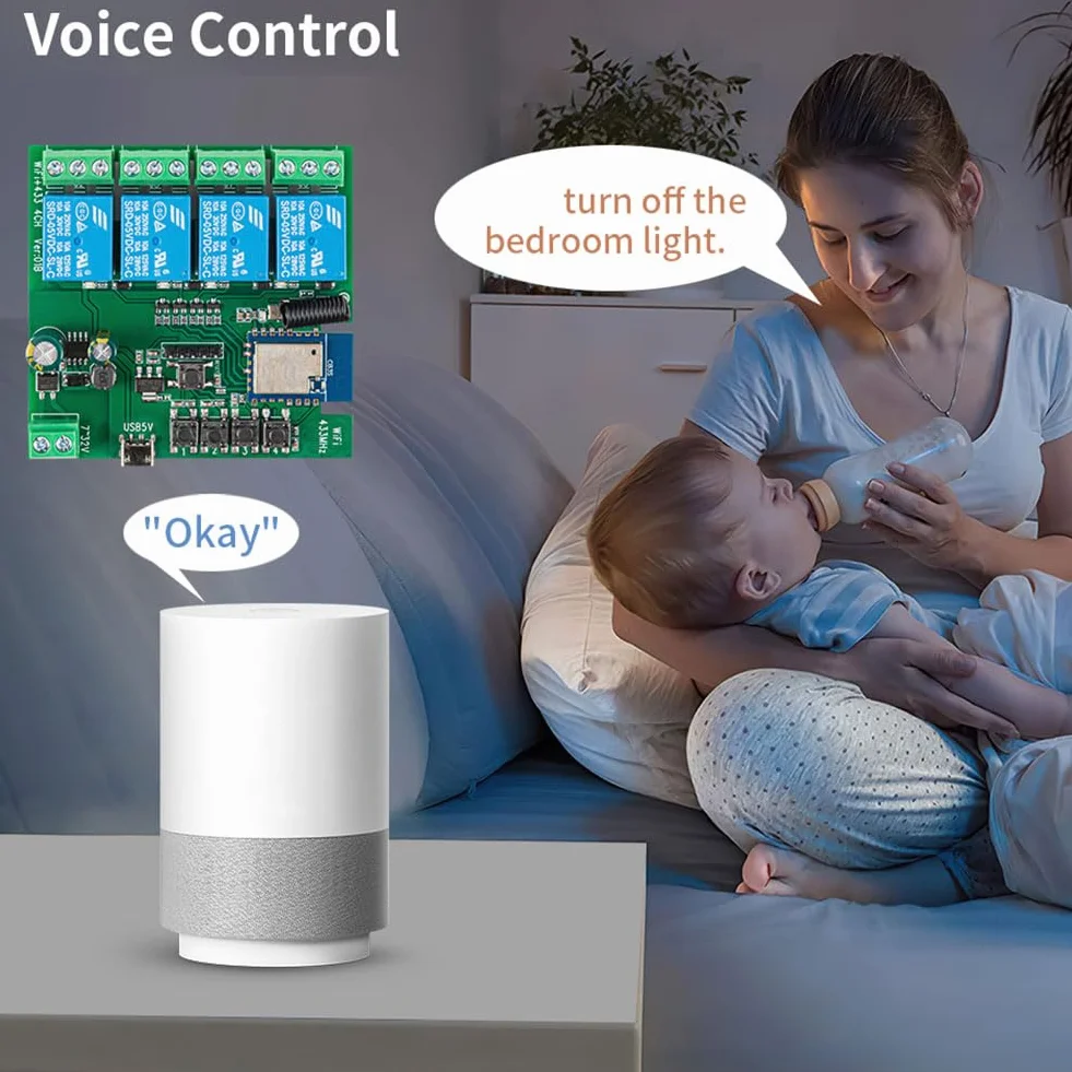 4CH Tuya WiFi inteligentny przełącznik 7-32 V 5 V 2,4 G WiFi moduł automatyki domowej do IFTT