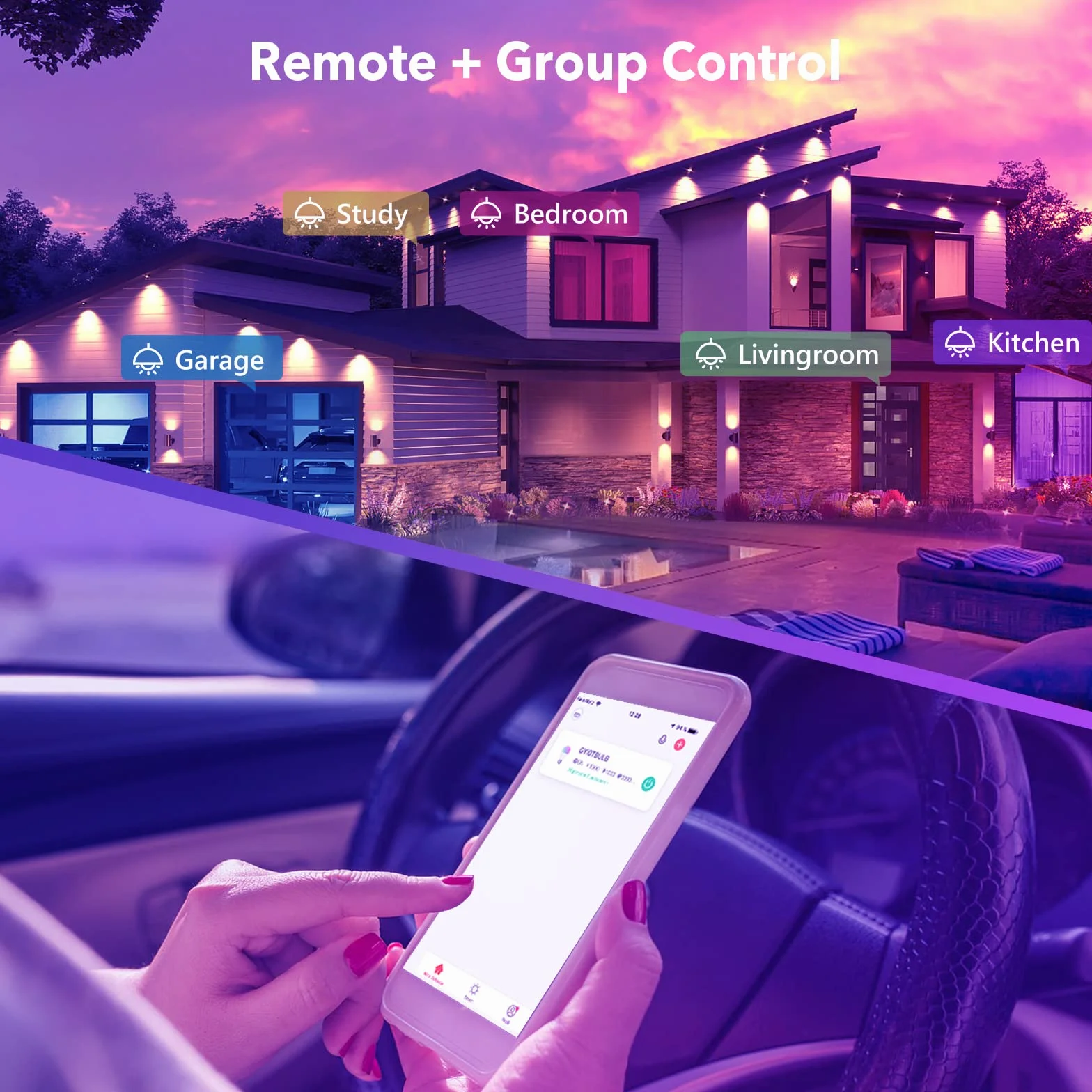 GY Żarówka Smart WiFi LED MR16 5W 380LM GU5.3 CRI>80 Przyciemniane 3000K-6500K Pakiet 2 Sztuk