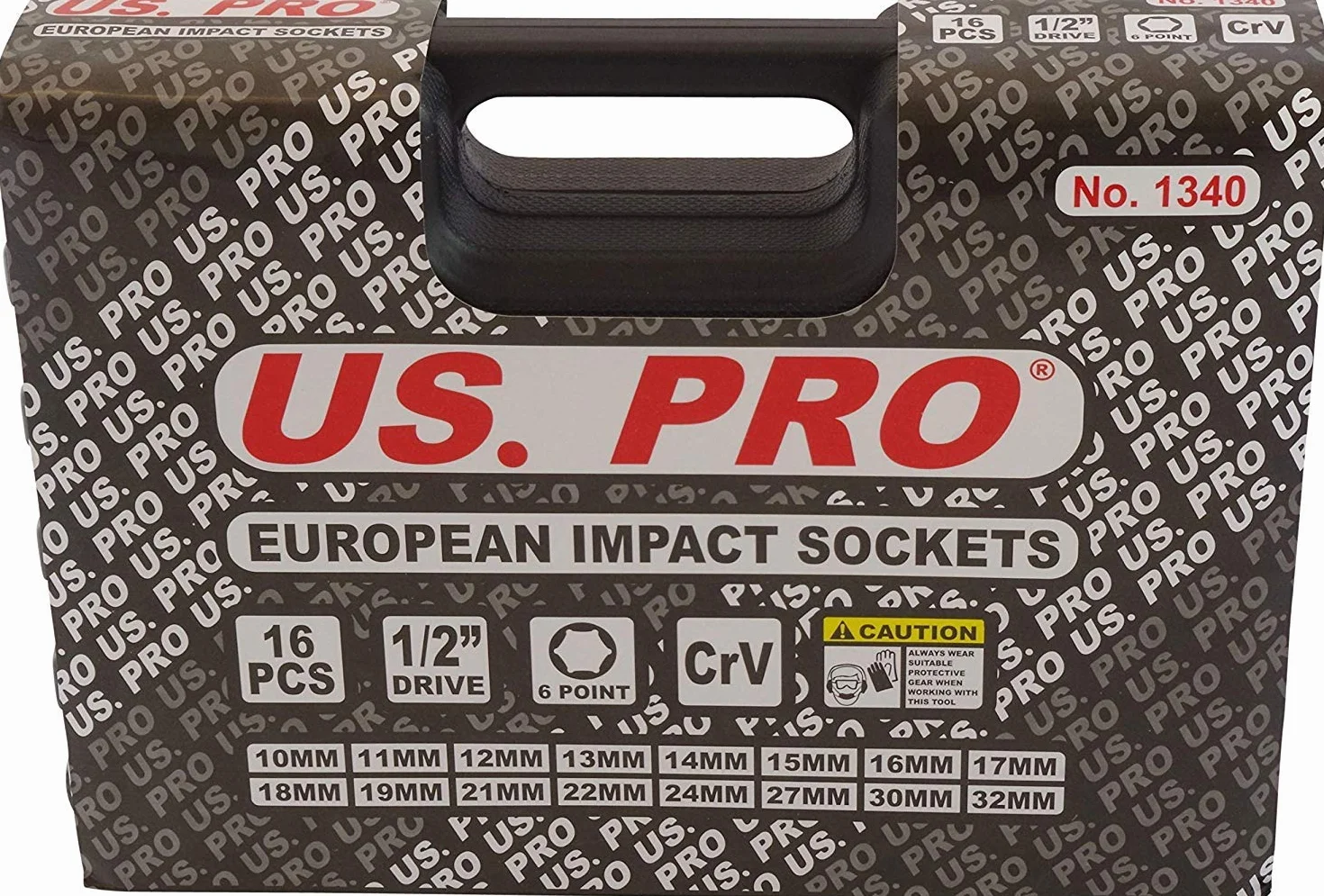US PRO B1340 nasadek udarowych 1/2" 10-32 mm zestaw 16 sztuk