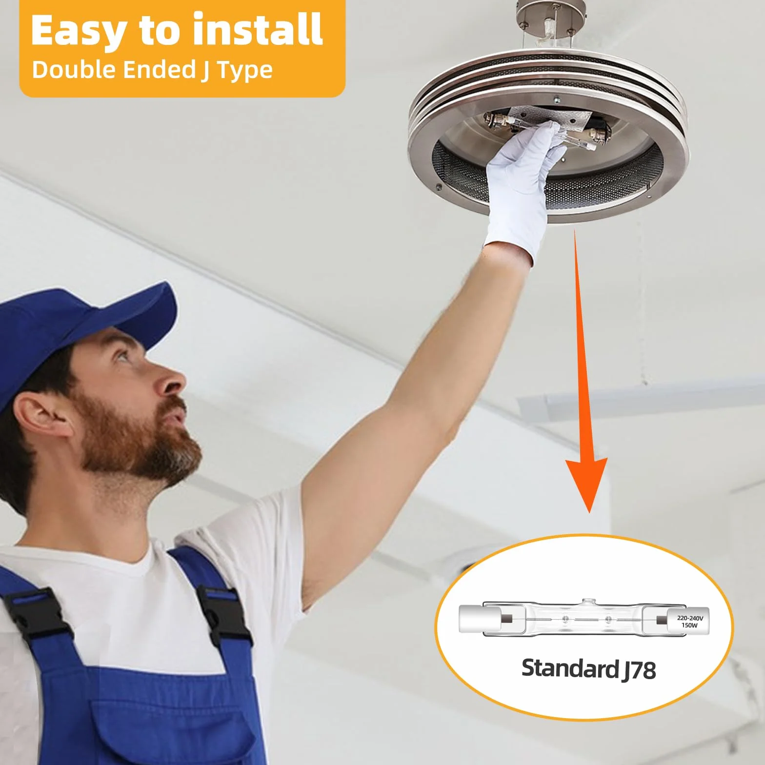 Caldarax 6 sztuk R7S 78 mm żarówka halogenowa 150 W 230 V, możliwość przyciemniania, 2700 K ciepła biel, 2250 lm