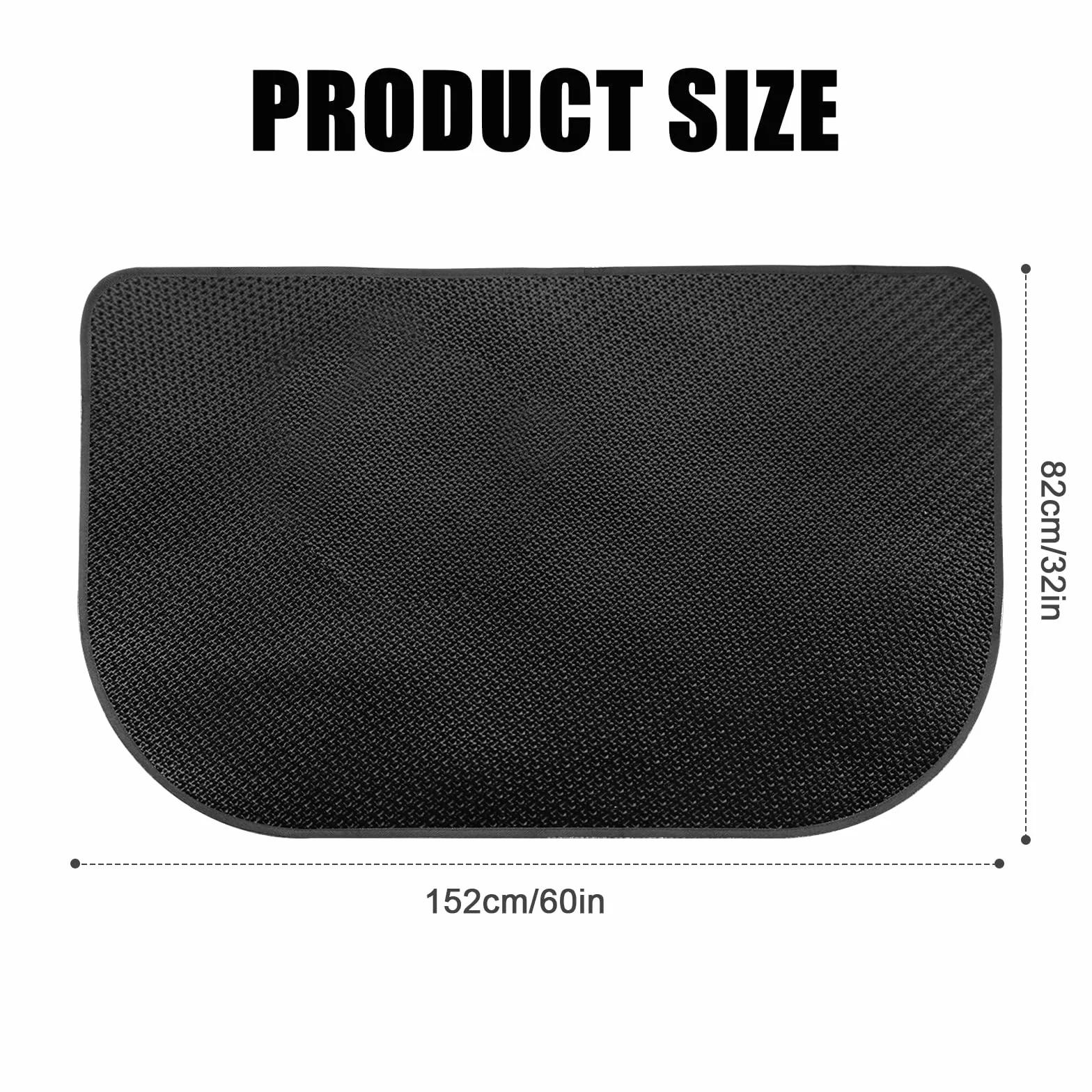 Mata Kominkowa Ognioodporna 152x82cm Antypoślizgowa Czarna Podkładka Podłogi do Kominka Wewnątrz i na Zewnątrz