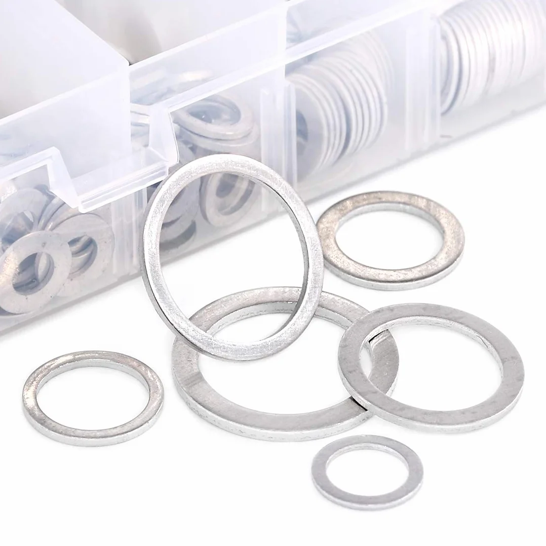 Swpeet 470 szt. Samochodowy aluminiowy zestaw podkładek płaskich M6 M8 M10 M12 M14 M16 M18 M22 M24