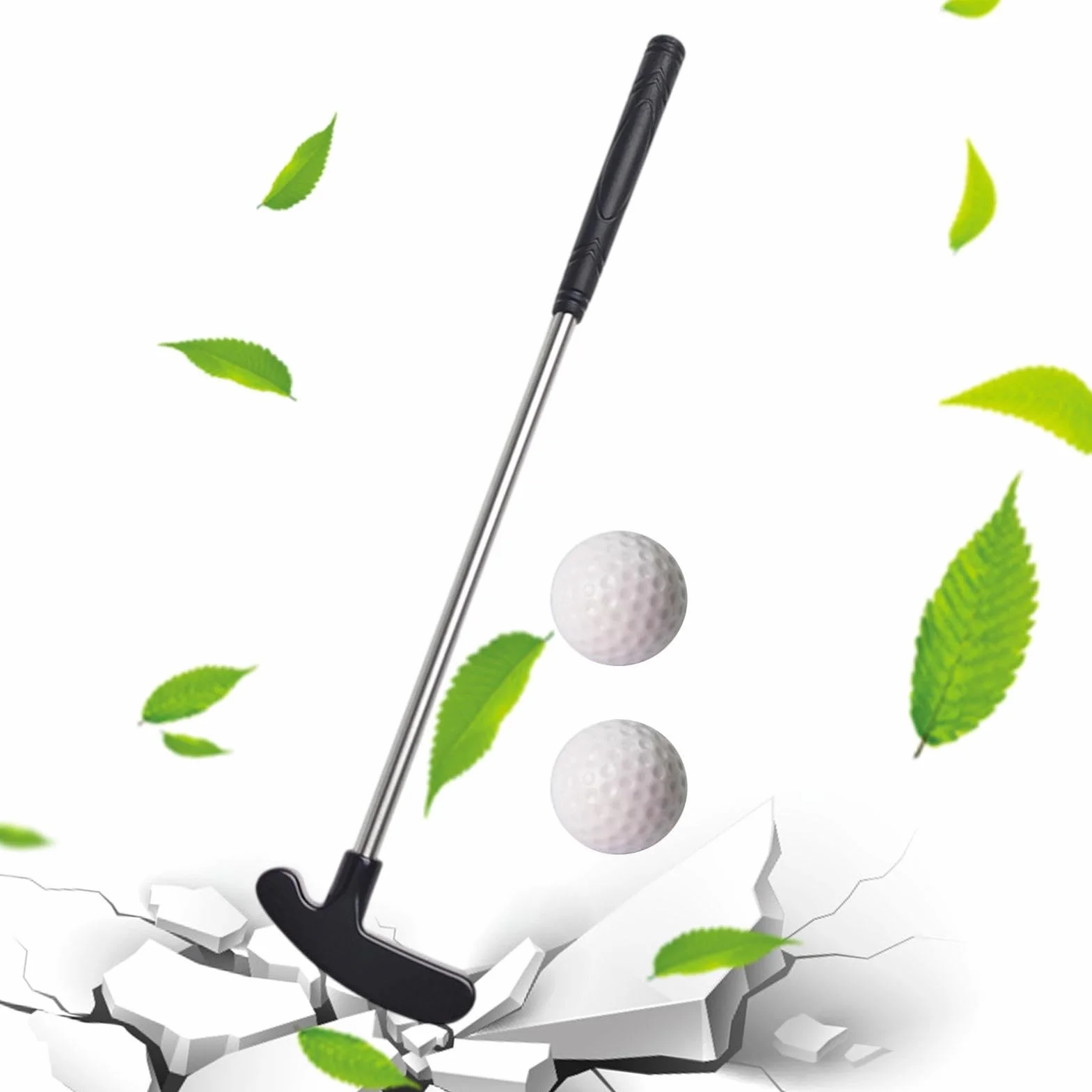 Kije golfowe - miotacze golfowe ze stali nierdzewnej z cynkową główką | Regulowane antykorozyjne akcesoria do minigolfa | Wygodny kryty klub młodzieżowy dla dzieci, do salonu, sypialni