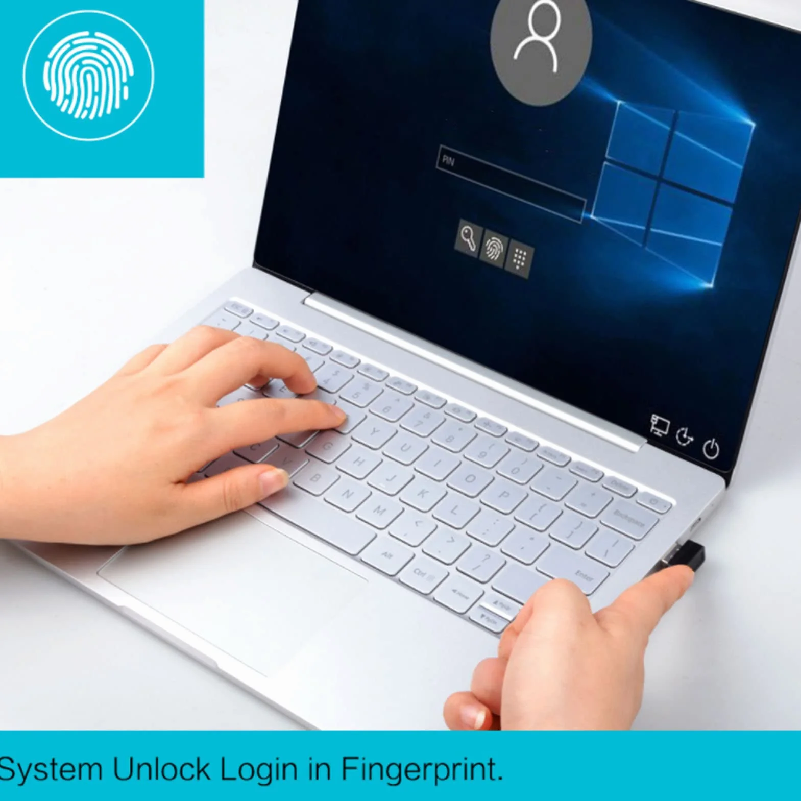Czytnik Linii Papilarnych USB 360° 10 Odcisków Palców Biometryczny Skaner Kompatybilny z Windows 10/11